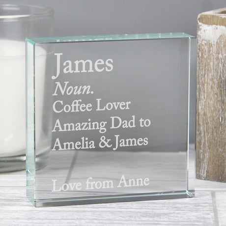 Personalised Dictionary Definition Crystal Token: 5 - Crystal Tokens By Gift Moments