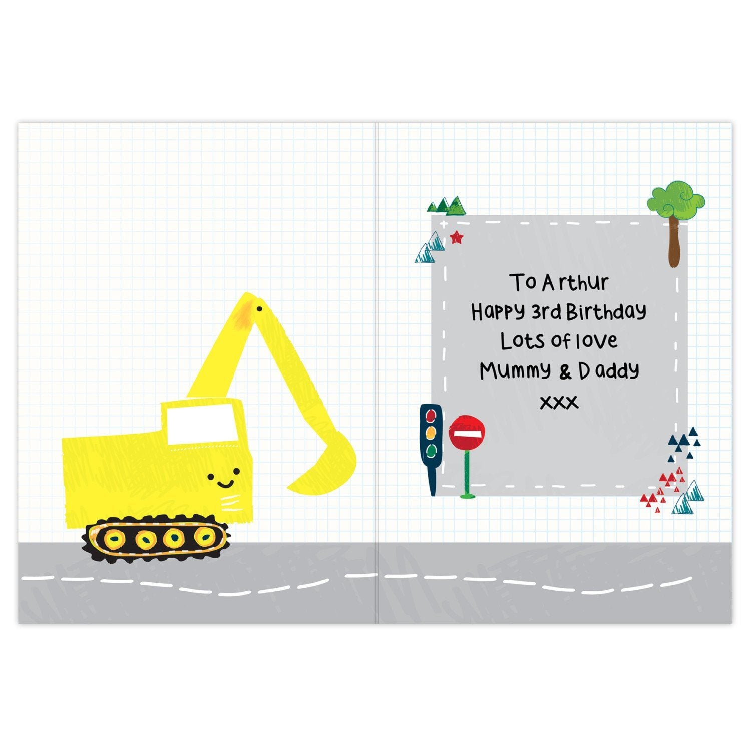 Personalised Digger Birthday Card: 4 - Greeting Cards By Gift Moments