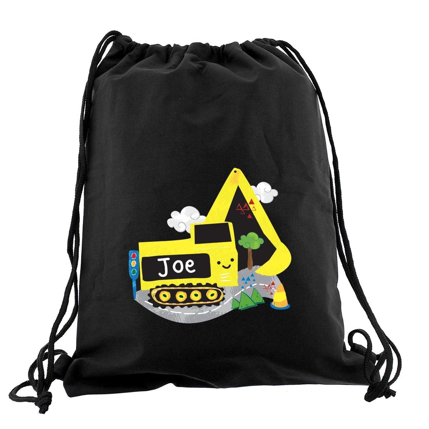 Personalised Digger Black Kit Bag: 3 - Kids Bags By Gift Moments