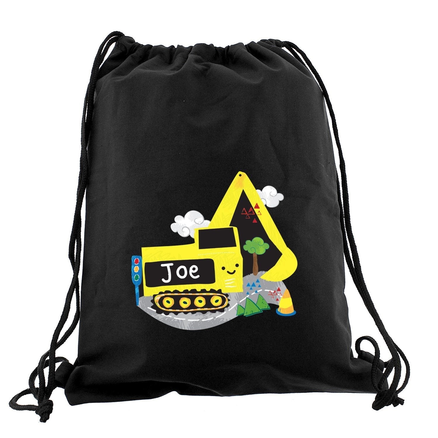 Personalised Digger Black Kit Bag: 3 - Kids Bags By Gift Moments