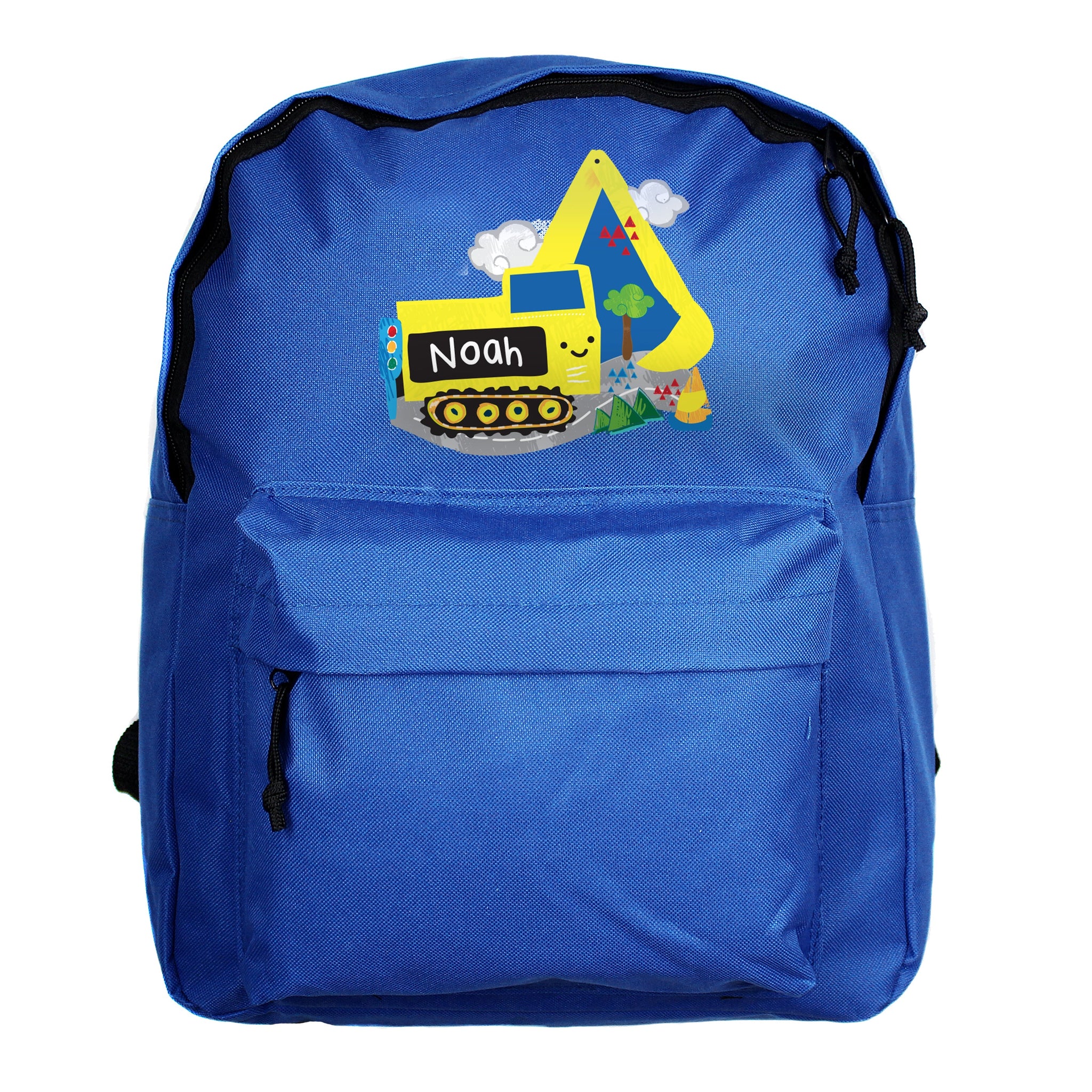 Personalised Digger Blue Backpack: 4 - Kids Bags By Gift Moments