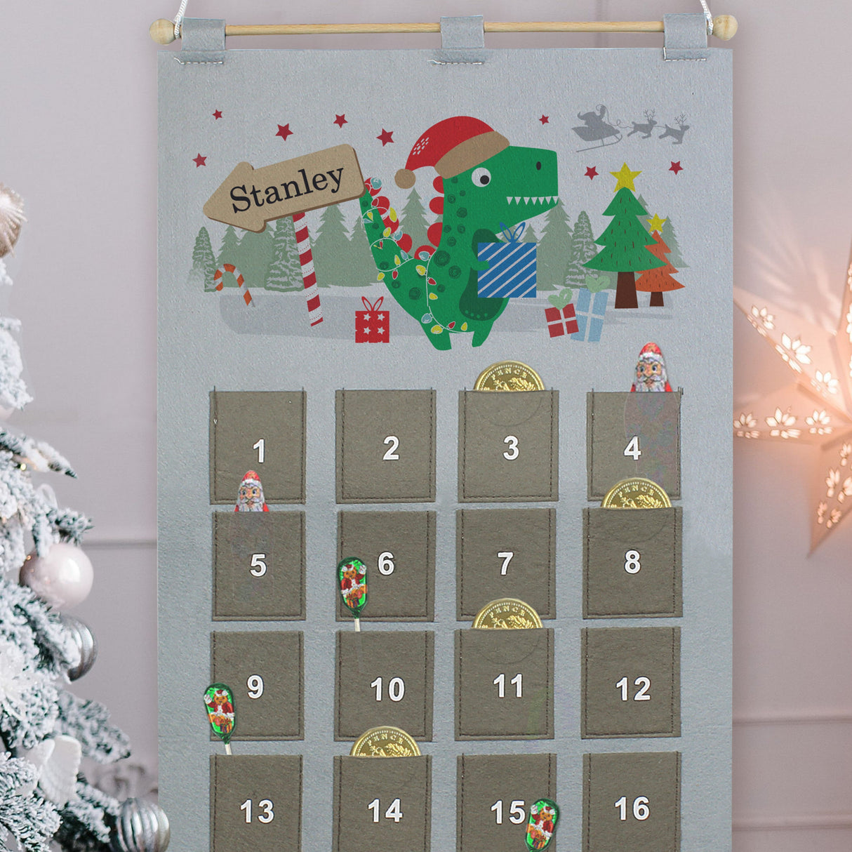 Personalised Dinosaur Advent Calendar: 4 - Advent Calendars By Gift Moments