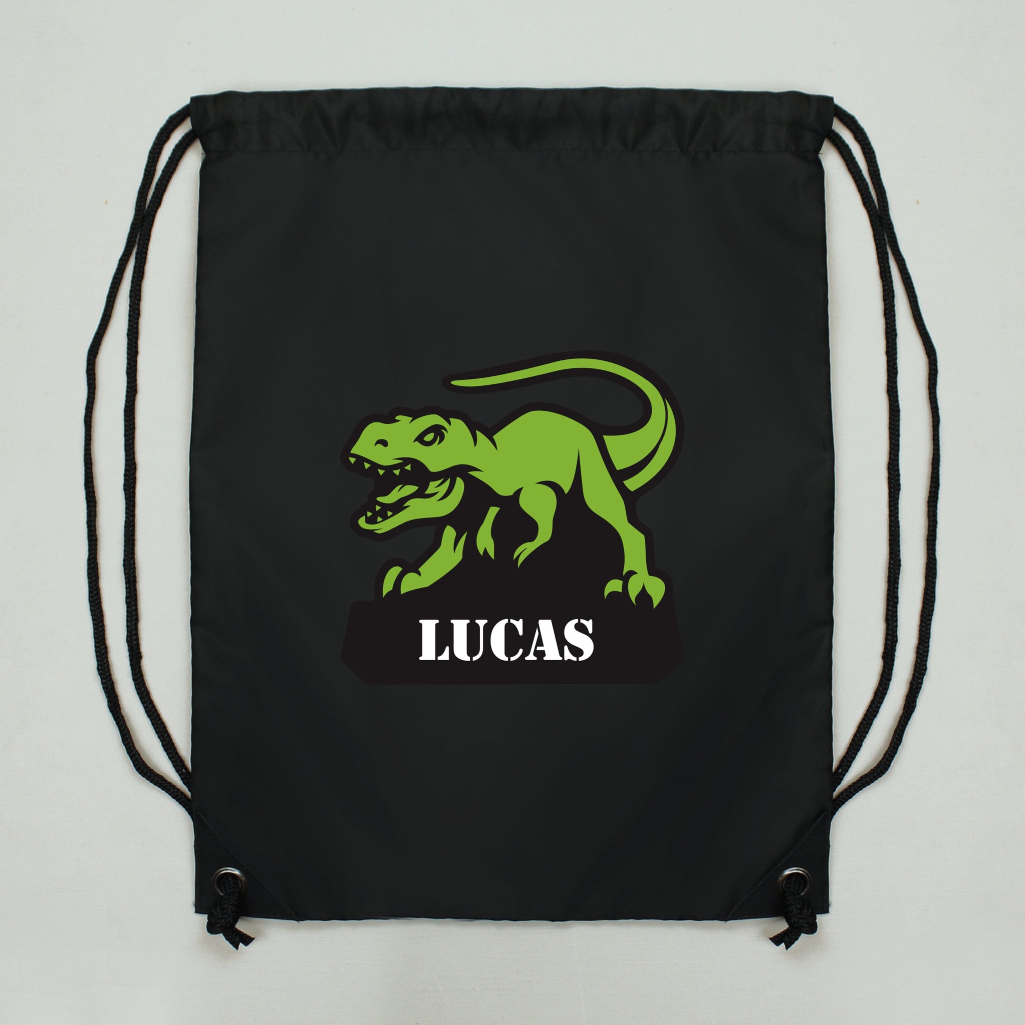 Personalised Dinosaur Black Kit Bag: 2 - Kids Bags By Gift Moments