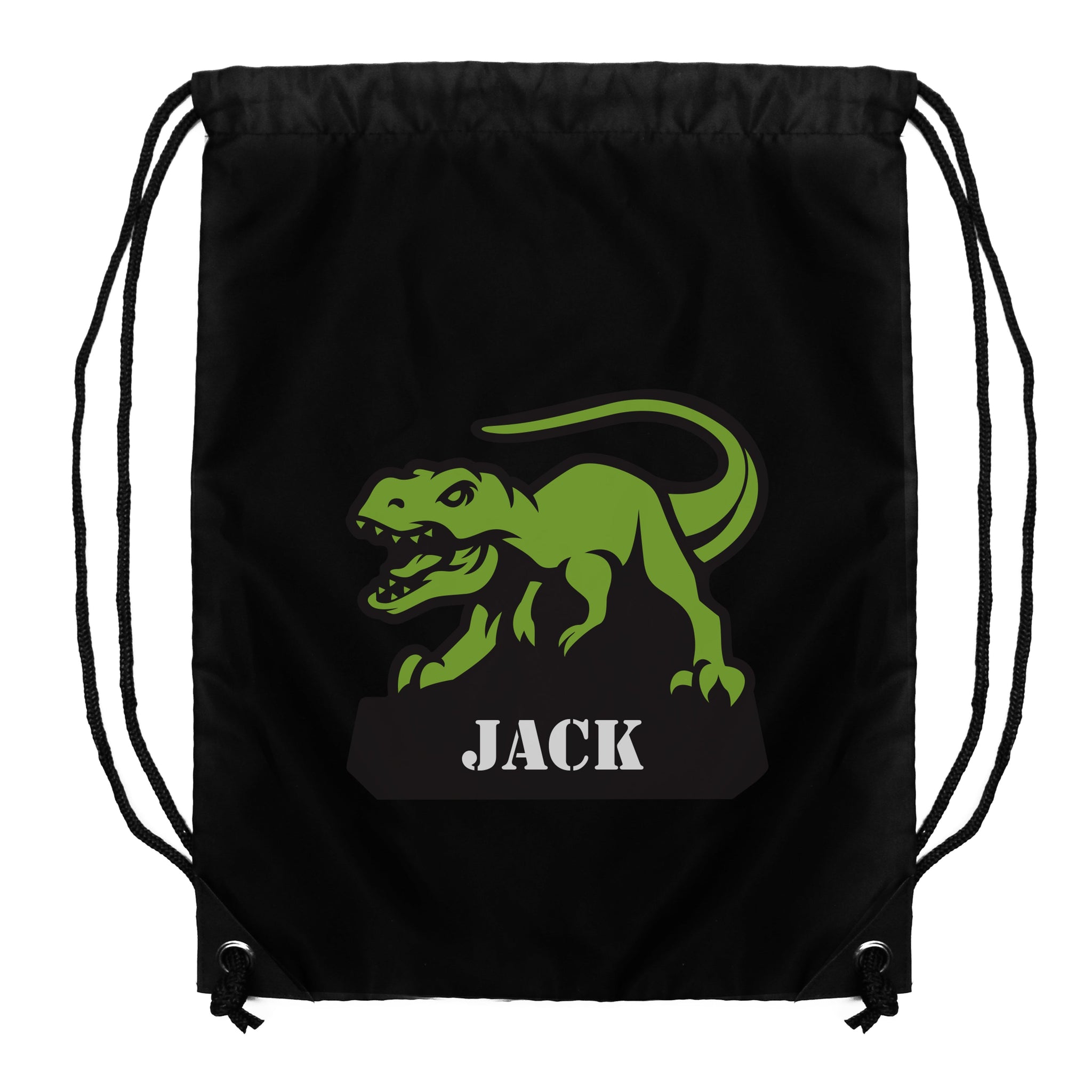 Personalised Dinosaur Black Kit Bag: 5 - Kids Bags By Gift Moments