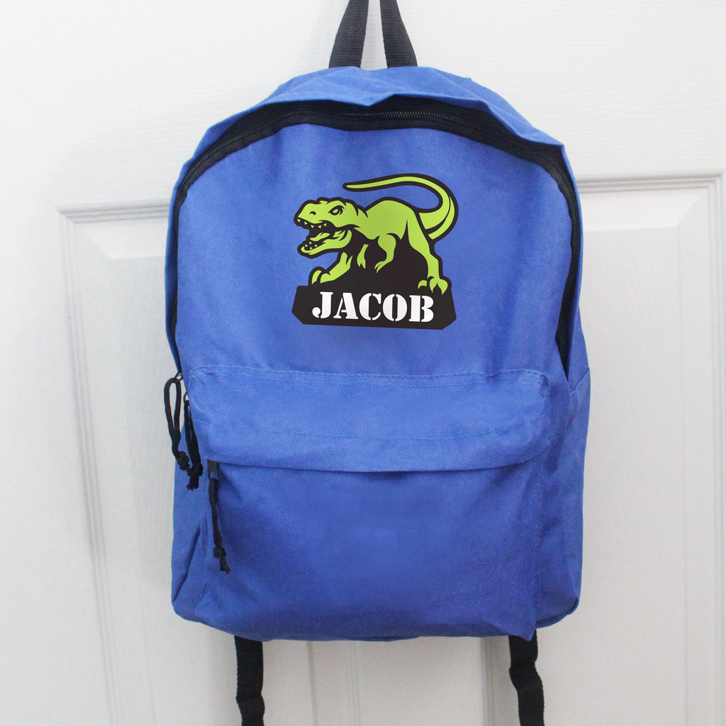 Personalised Dinosaur Blue Backpack - Shop Kids Bags At Gift Moments - 4