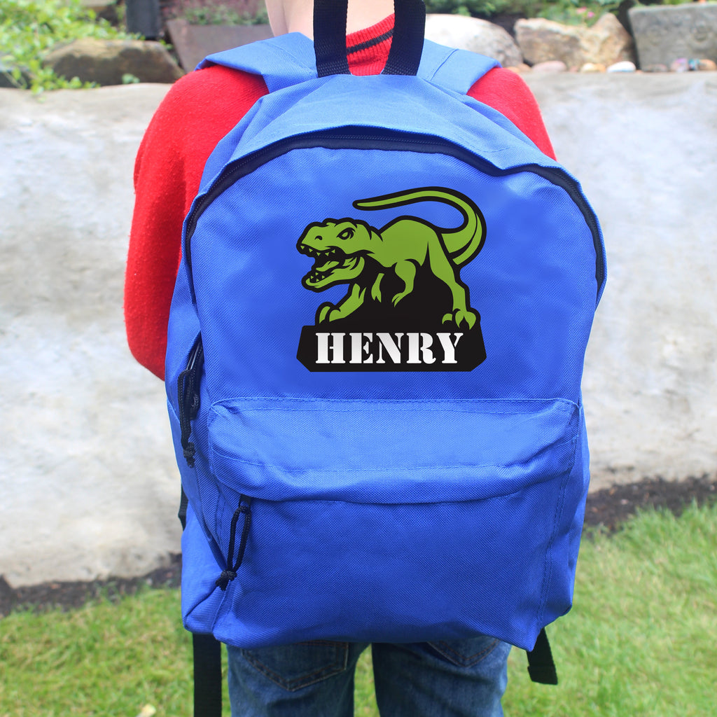 Personalised Dinosaur Blue Backpack - Shop Kids Bags At Gift Moments - 3