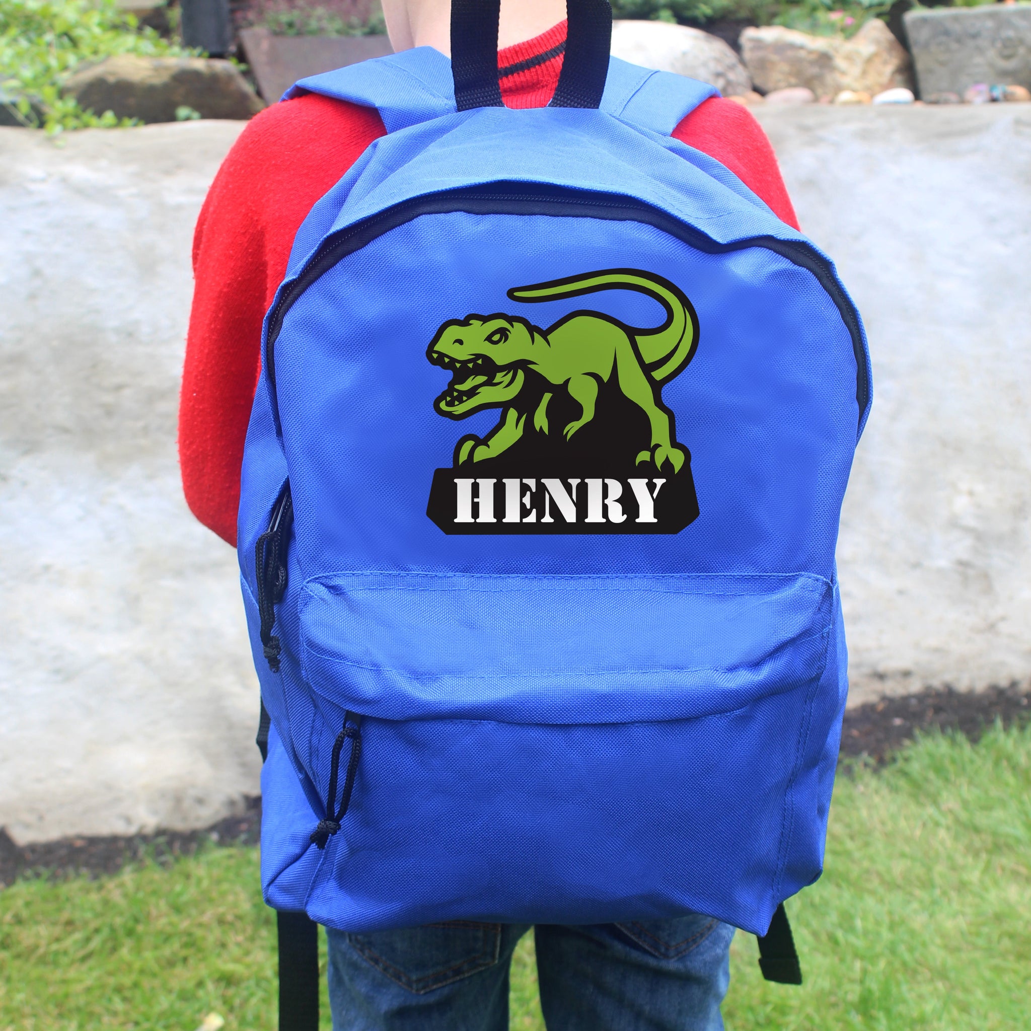 Personalised Dinosaur Blue Backpack: 3 - Kids Bags By Gift Moments