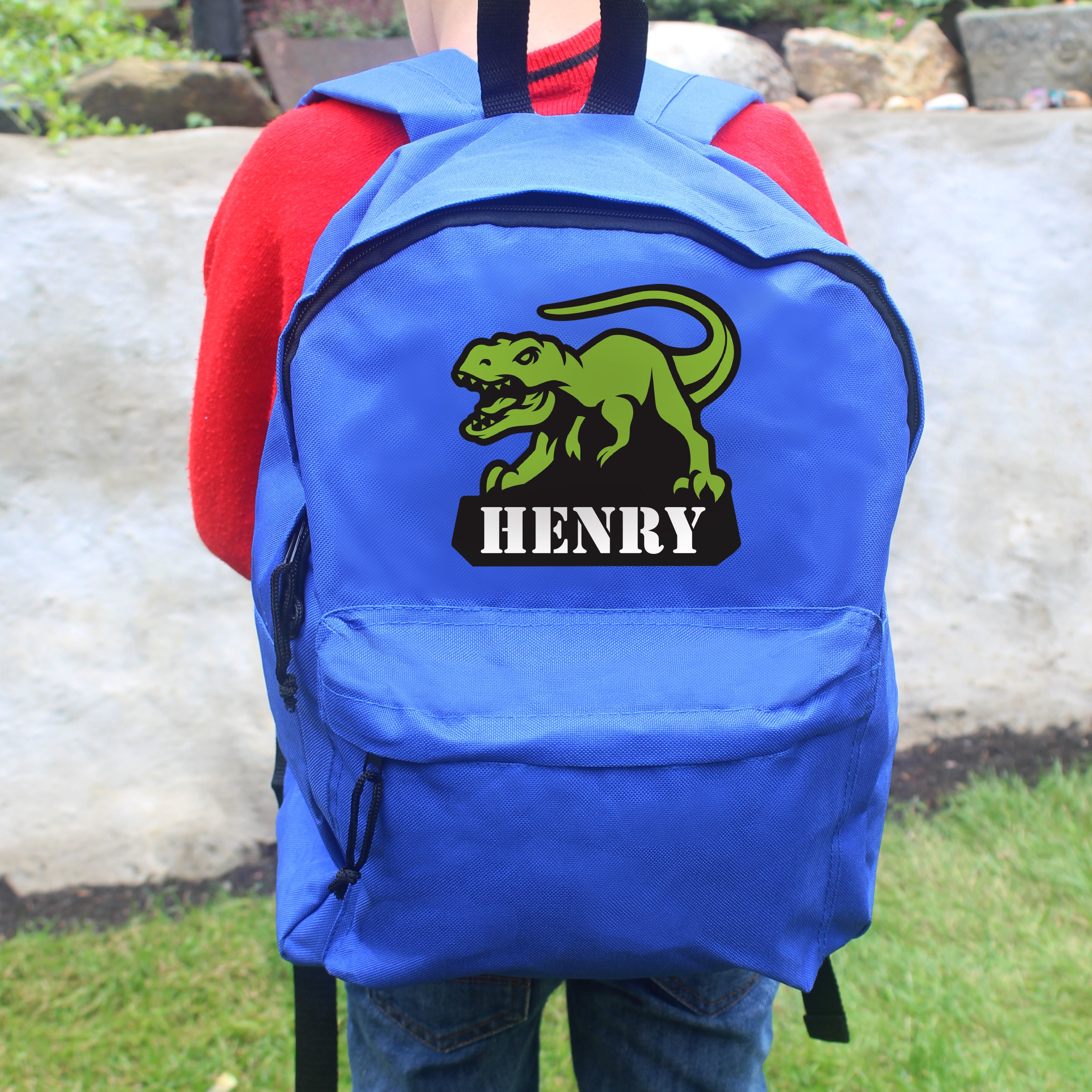 Personalised Dinosaur Blue Backpack - Shop Kids Bags At Gift Moments - 3
