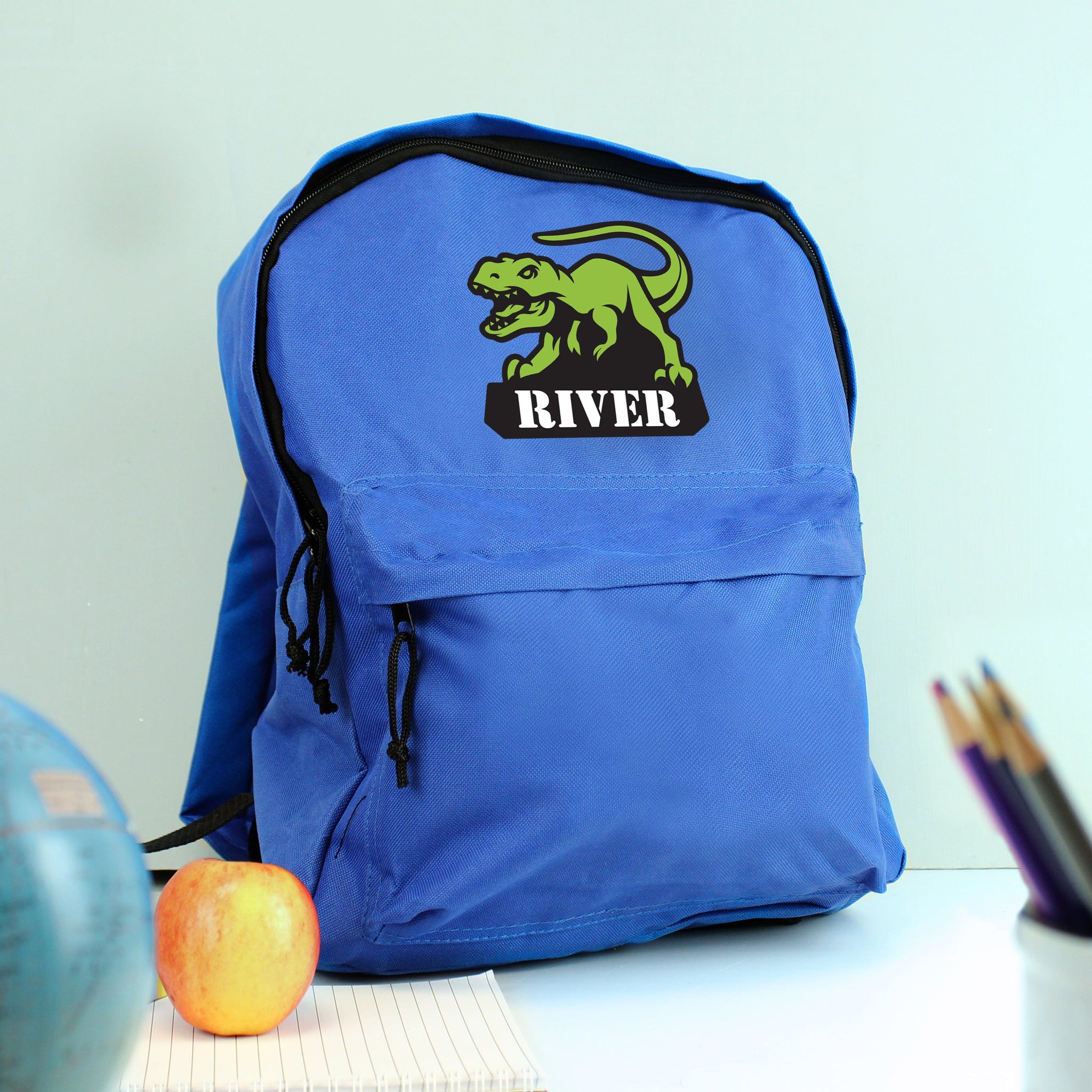 Personalised Dinosaur Blue Backpack: 2 - Kids Bags By Gift Moments