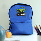 Personalised Dinosaur Blue Backpack - Shop Kids Bags At Gift Moments - 1