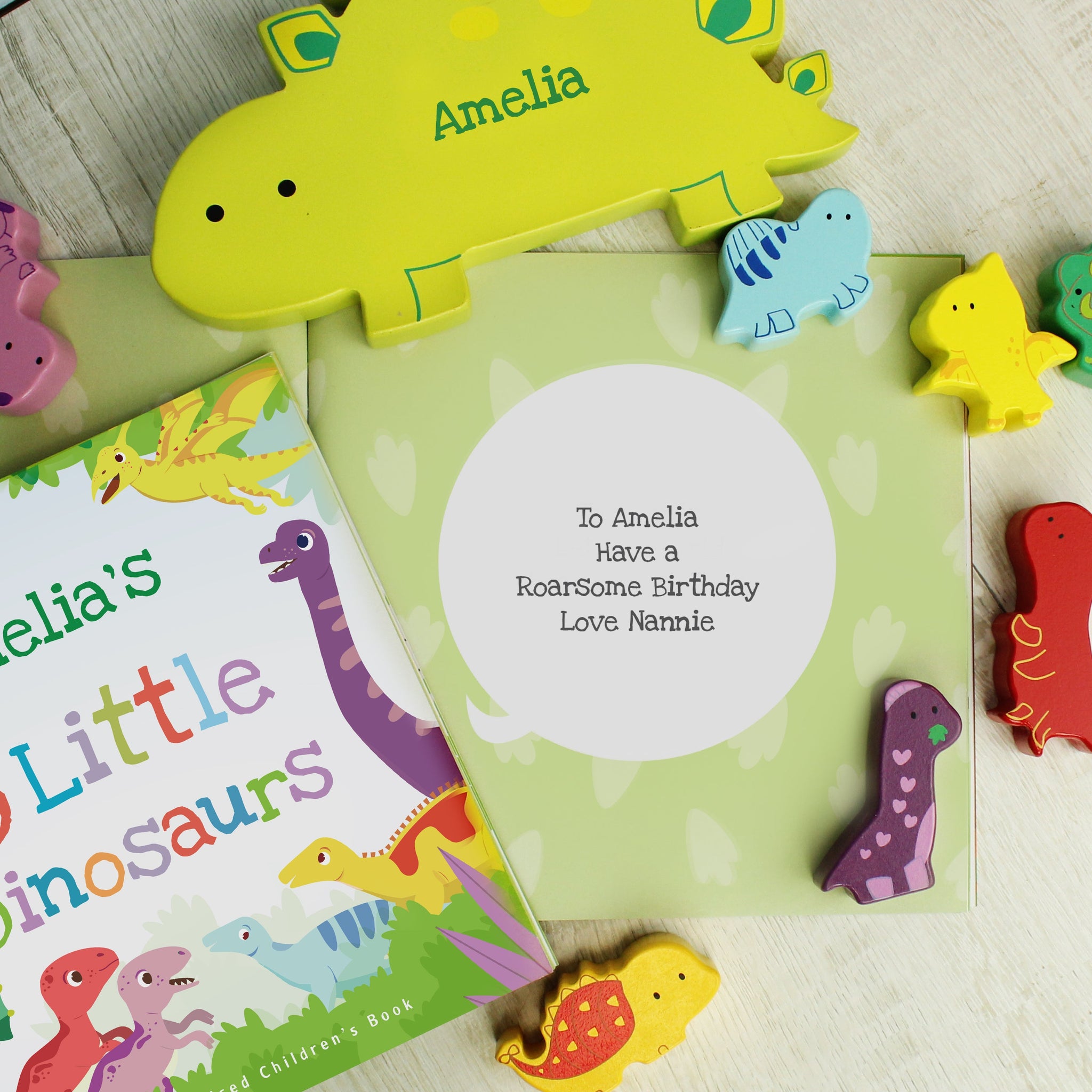 Personalised Dinosaur Book & Stacking Toy: 4 - Toys By Gift Moments