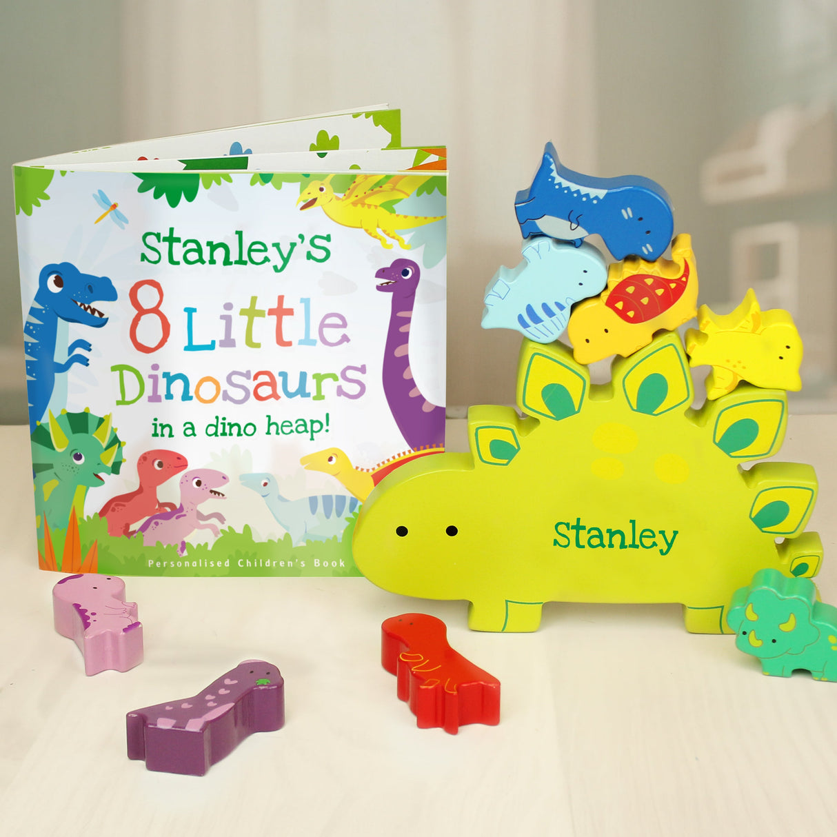 Personalised Dinosaur Book & Stacking Toy: 1 - Toys By Gift Moments