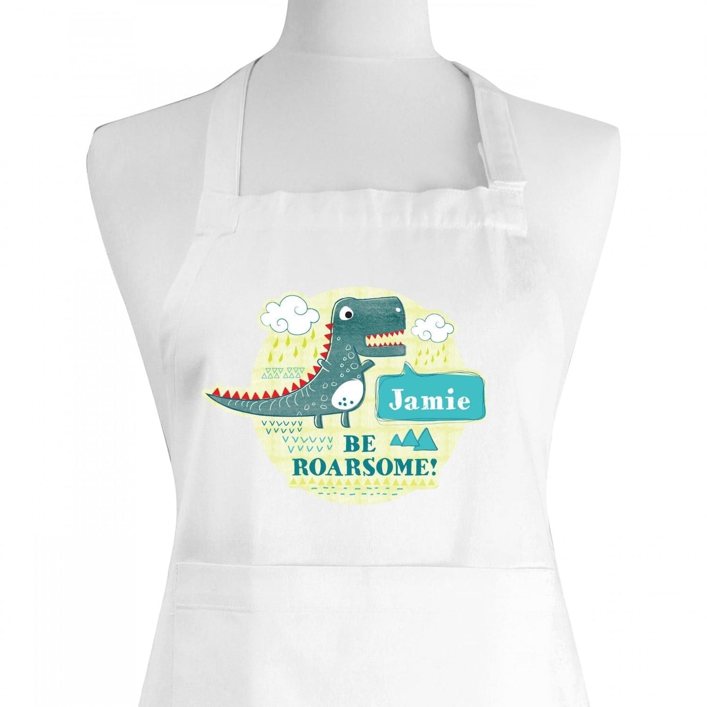 Personalised Dinosaur Childrens Apron: 3 - Aprons By Gift Moments