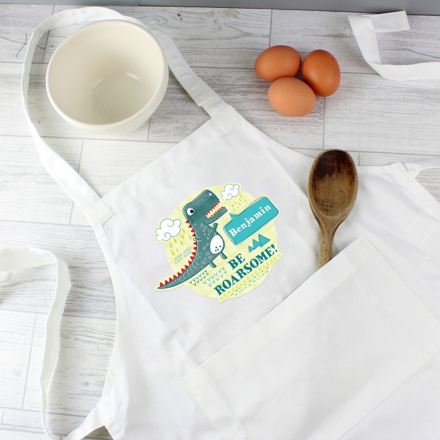 Personalised Dinosaur Childrens Apron: 1 - Aprons By Gift Moments