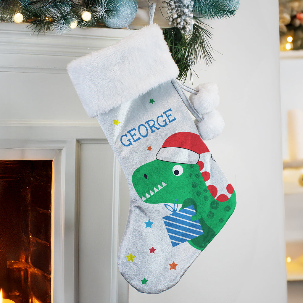 Personalised Dinosaur Christmas Stocking - Shop Christmas Stockings At Gift Moments - 3