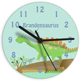 Personalised Dinosaur Themed Wall Clock: 1 - Clocks By Gift Moments