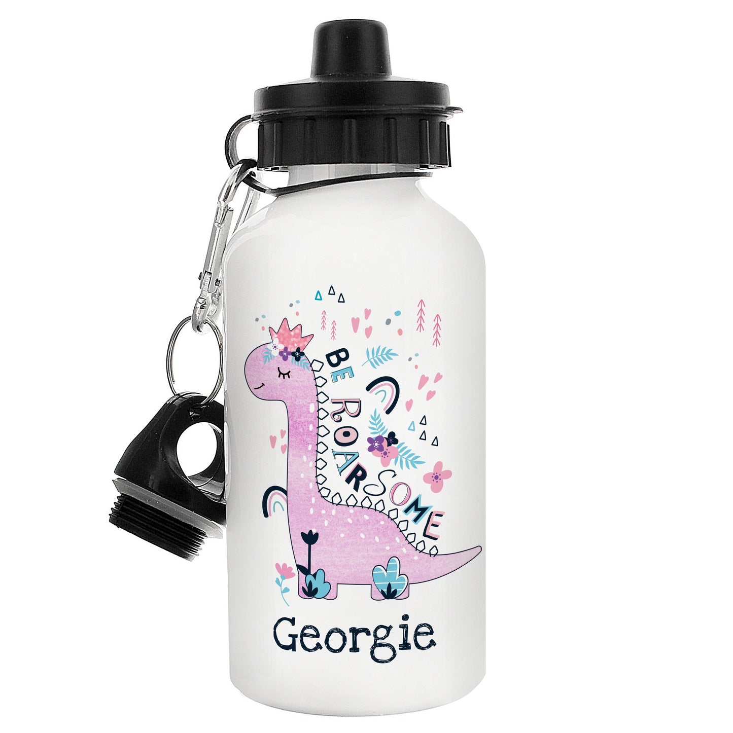 Personalised Dinosaur Drinks Bottle: 5 - Kids Bottles By Gift Moments