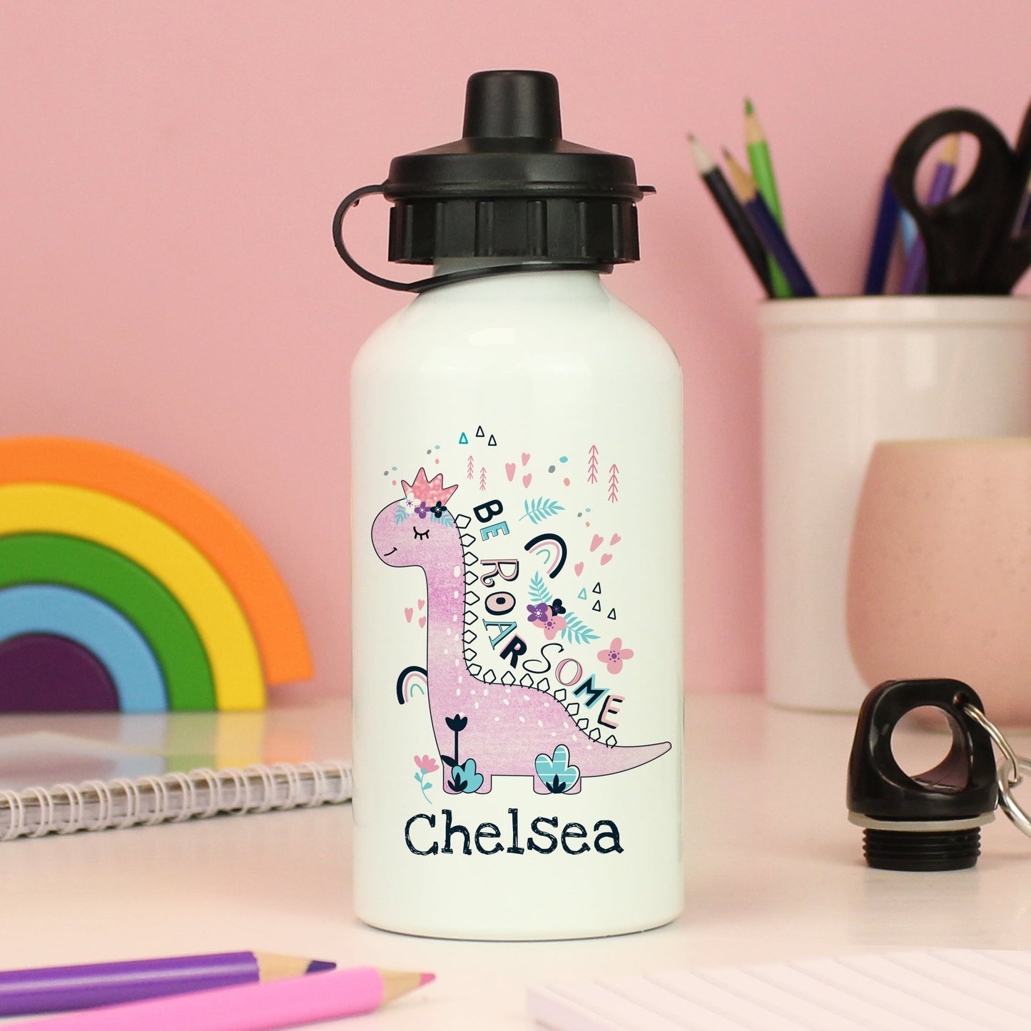 Personalised Dinosaur Drinks Bottle: 2 - Kids Bottles By Gift Moments