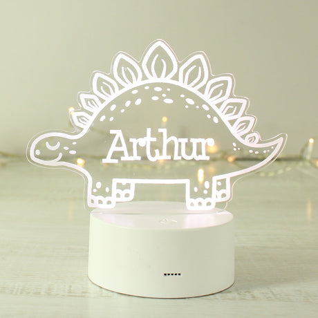 Personalised Dinosaur LED Colour Changing Night Light: 4 - LED Lighting By Gift Moments