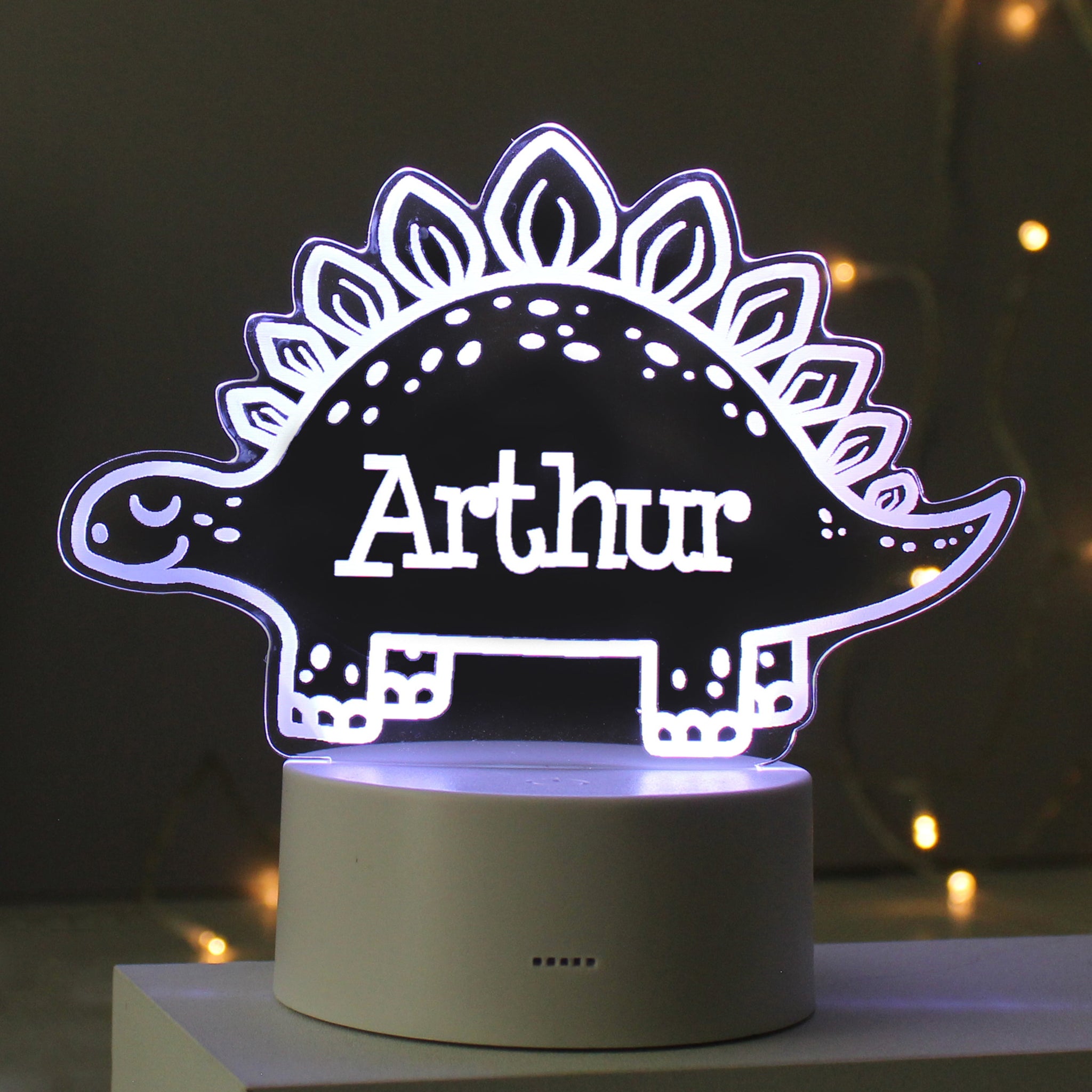 Personalised Dinosaur LED Colour Changing Night Light: 1 - LED Lighting By Gift Moments