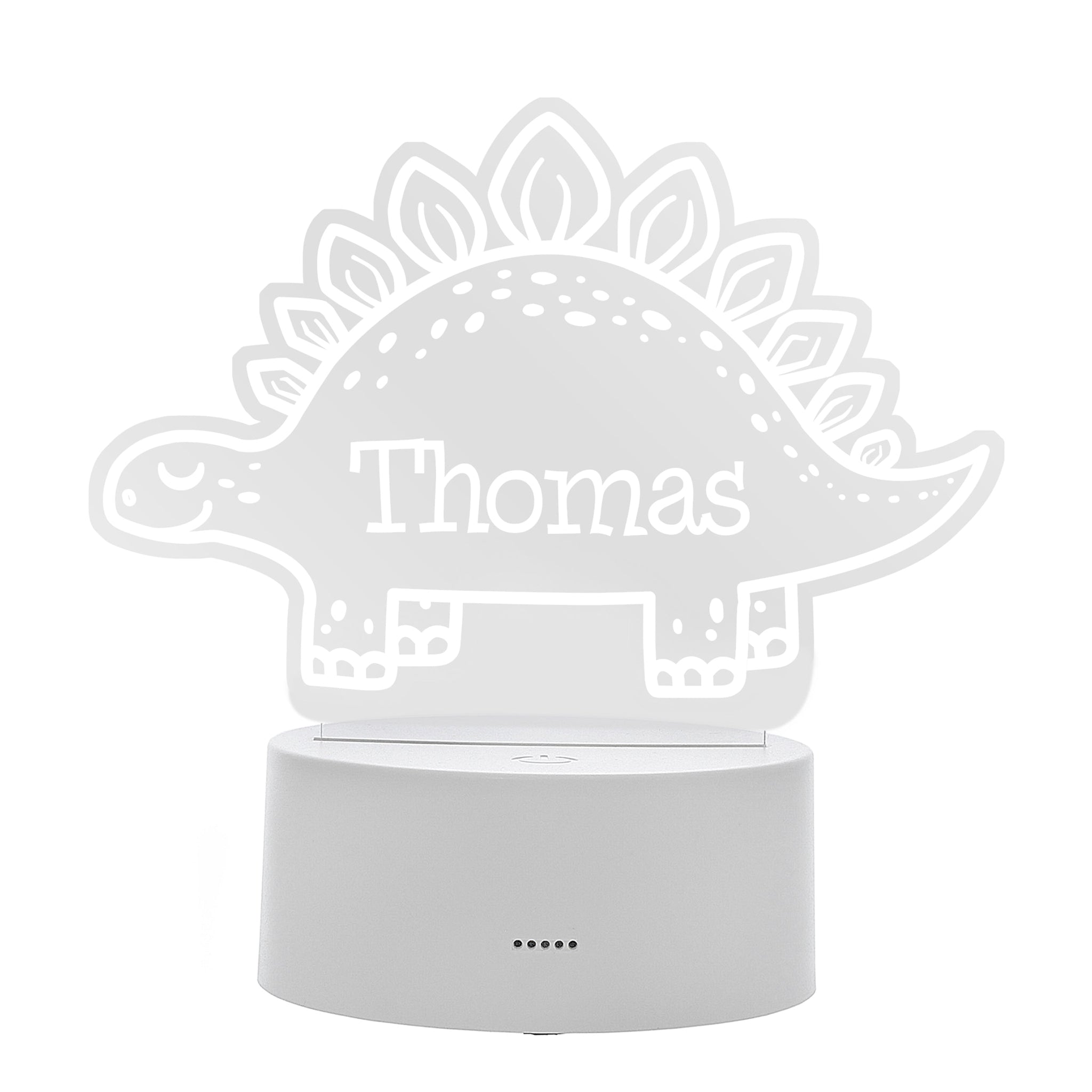 Personalised Dinosaur LED Colour Changing Night Light: 5 - LED Lighting By Gift Moments