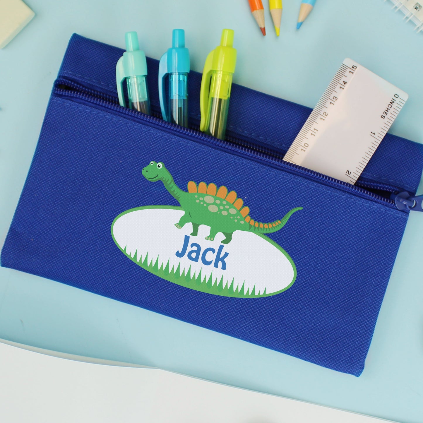 Personalised Dinosaur Pencil case: 2 - Pencil Cases & Sets By Gift Moments