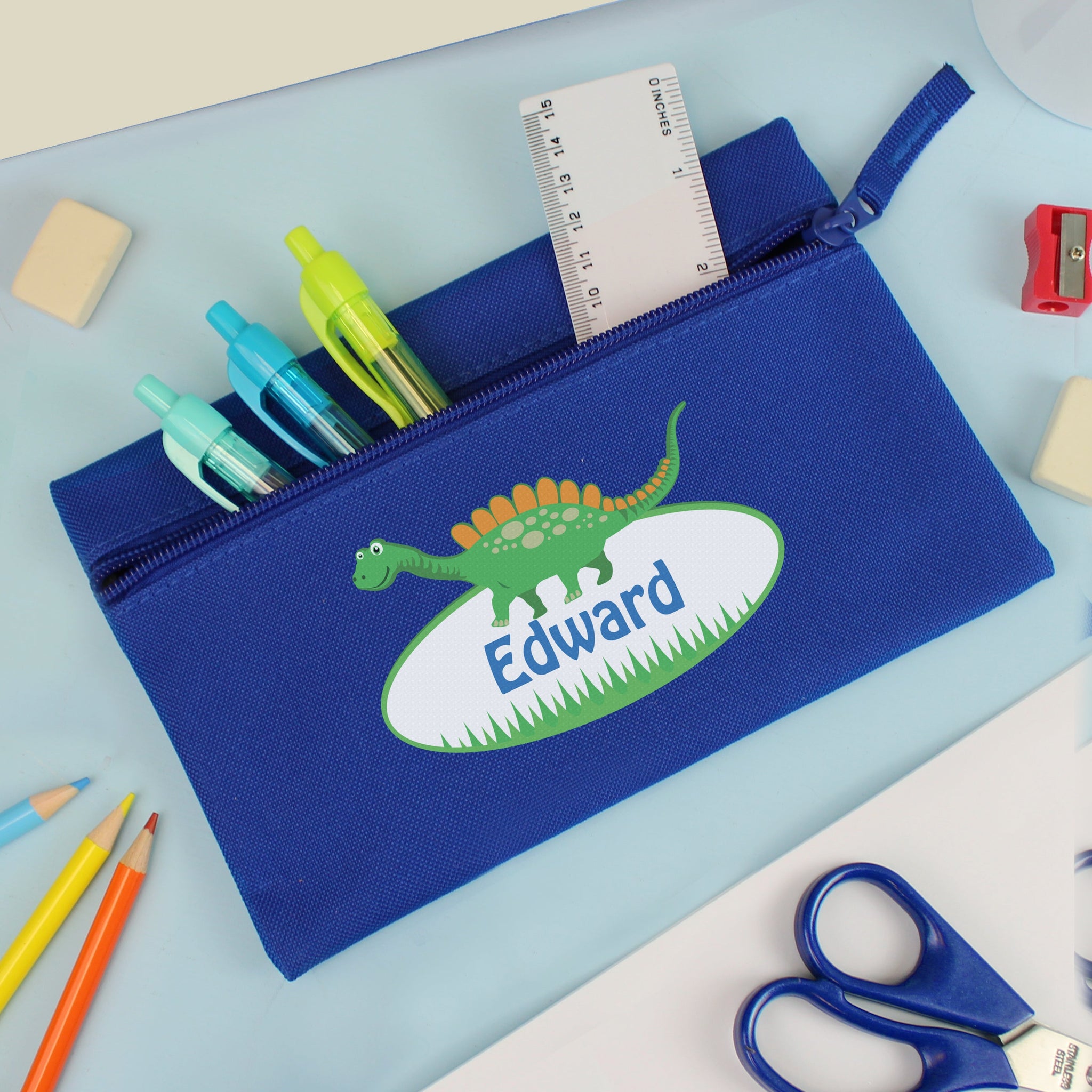 Personalised Dinosaur Pencil case: 4 - Pencil Cases & Sets By Gift Moments