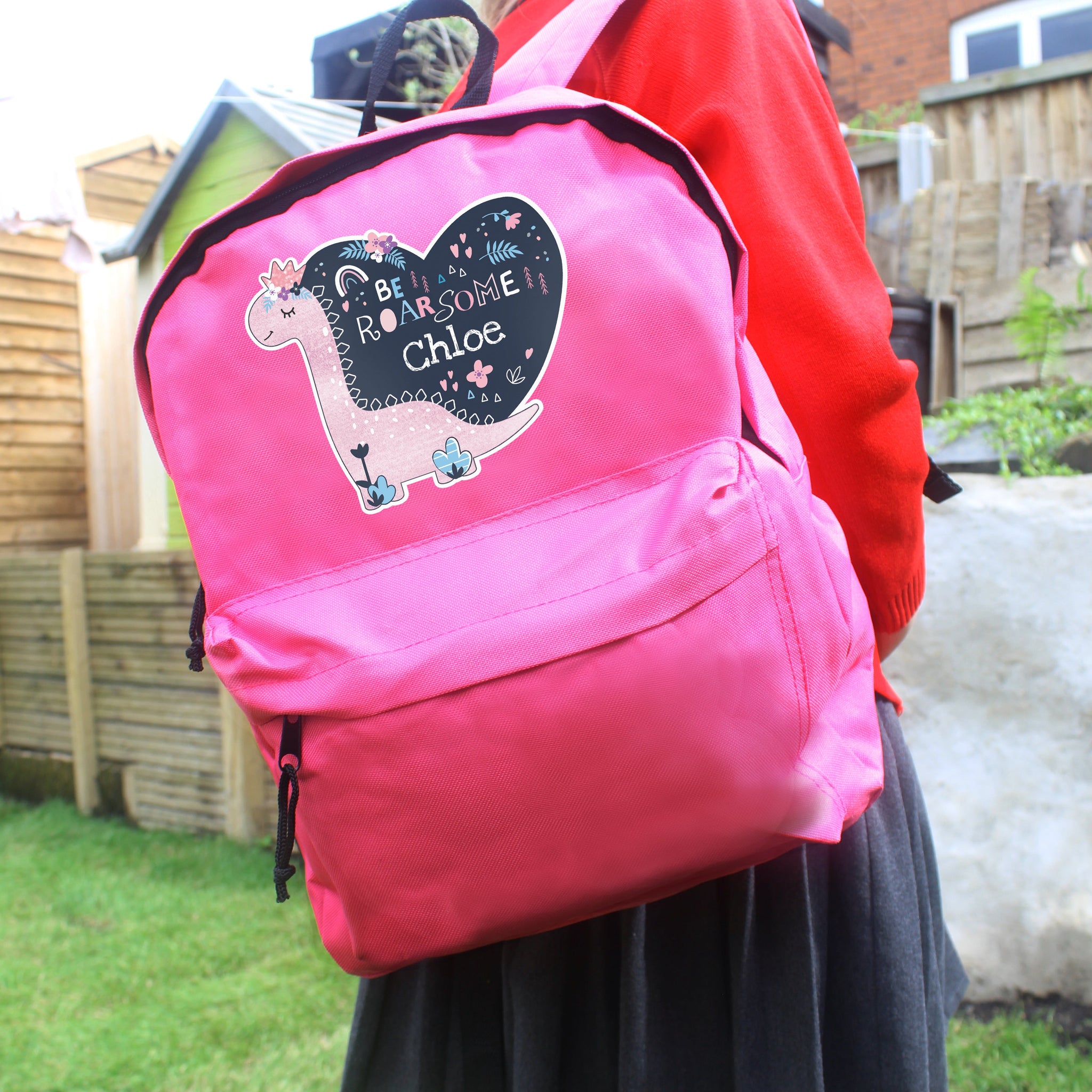 Personalised Dinosaur Pink Backpack: 2 - Kids Bags By Gift Moments