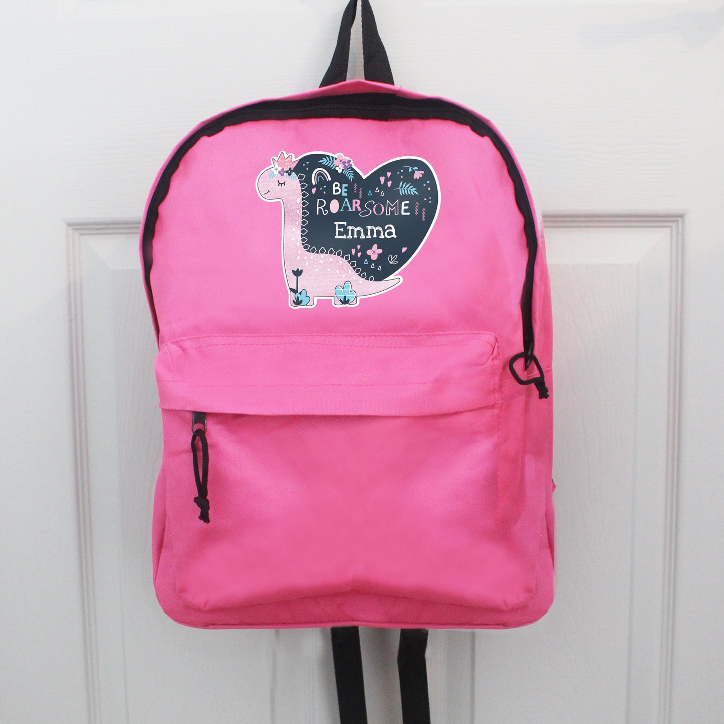 Personalised Dinosaur Pink Backpack: 4 - Kids Bags By Gift Moments
