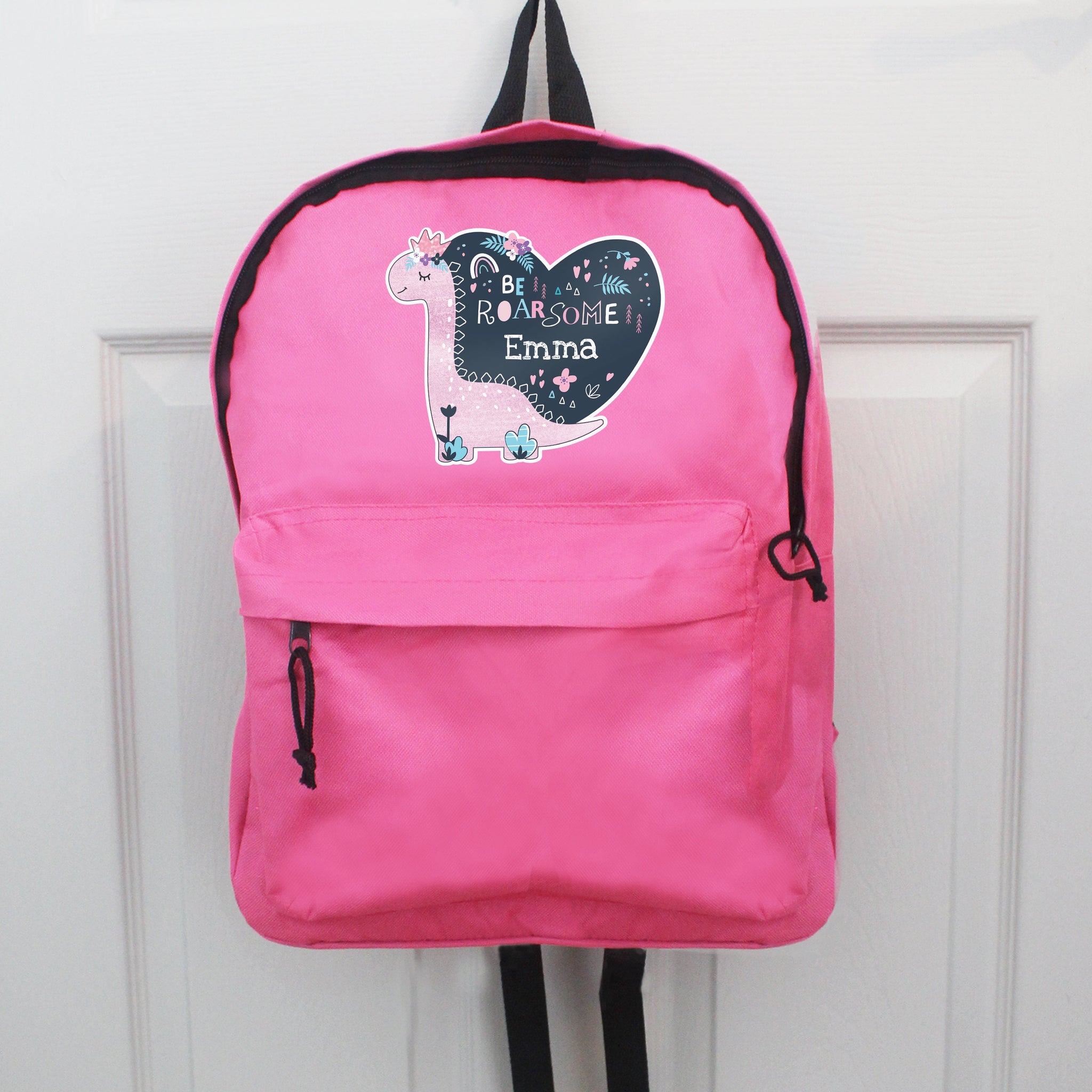 Personalised Dinosaur Pink Backpack: 4 - Kids Bags By Gift Moments
