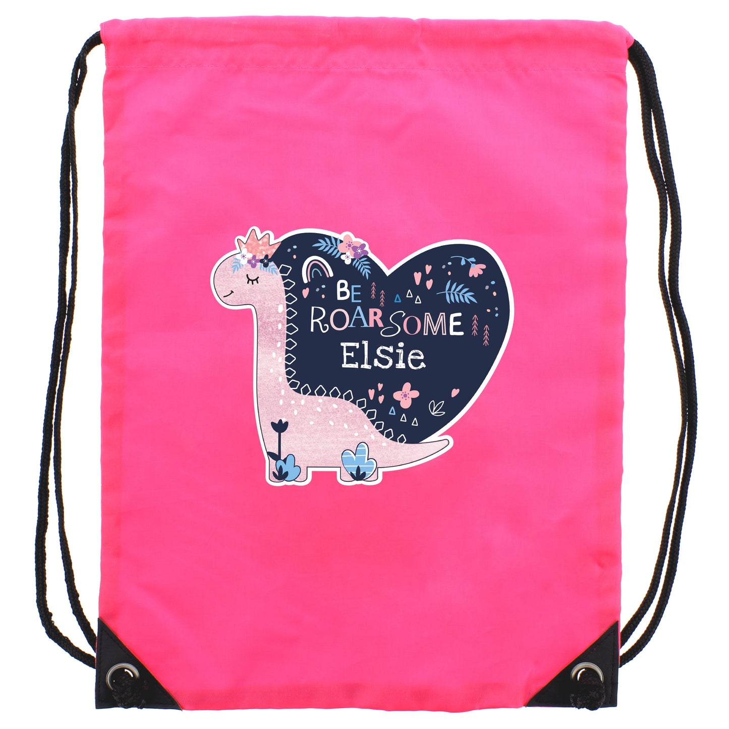 Personalised Dinosaur Pink Kit Bag: 5 - Kids Bags By Gift Moments