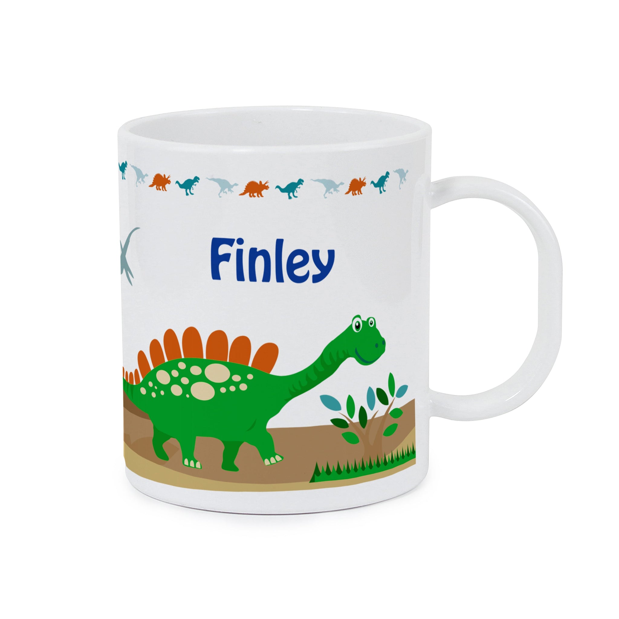 Personalised Dinosaur Plastic Mug: 2 - Plastic Mugs By Gift Moments