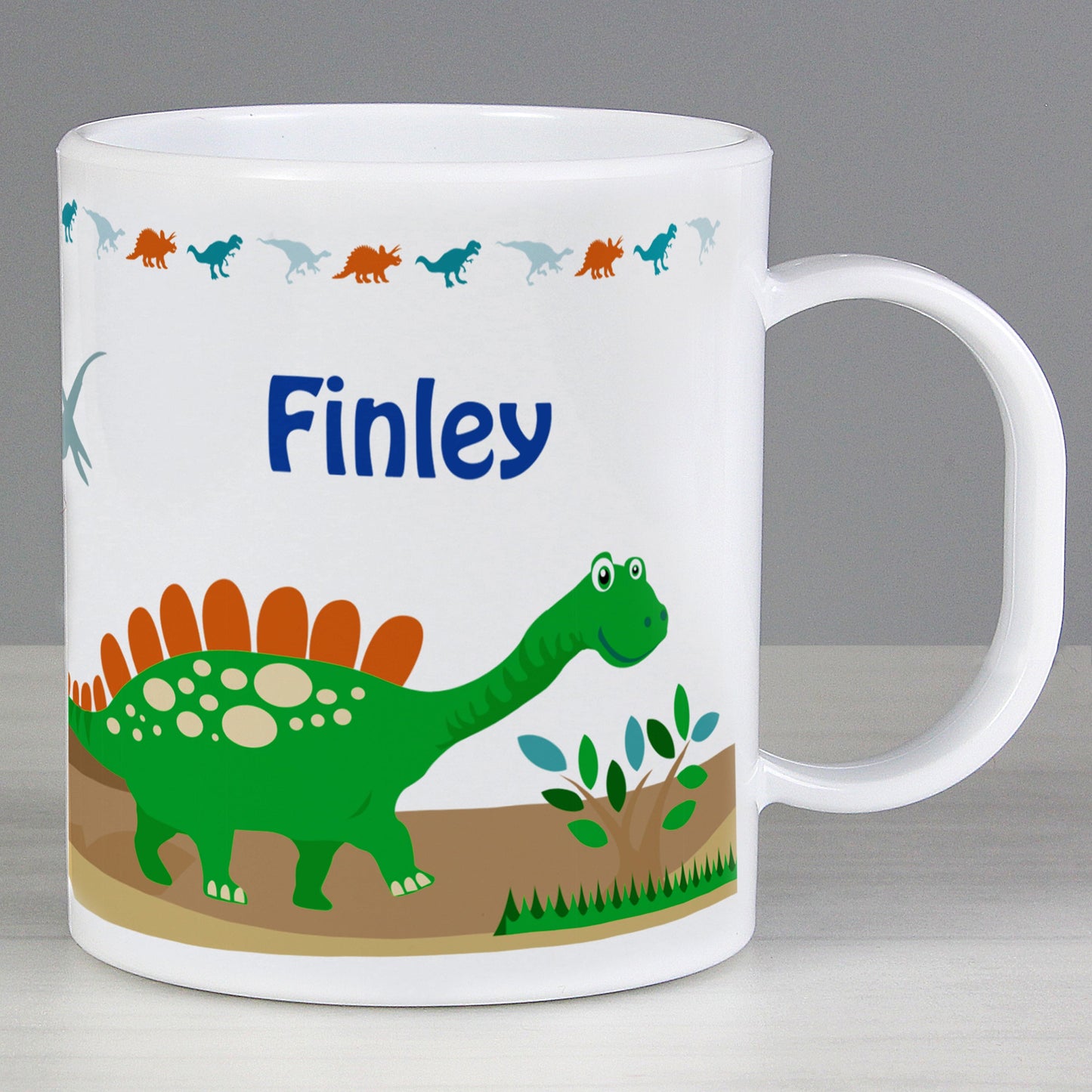 Personalised Dinosaur Plastic Mug: 1 - Plastic Mugs By Gift Moments