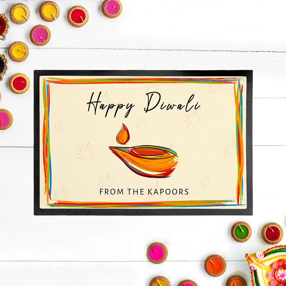 Personalised Diwali Colourful Light Doormat - Shop Doormats At Gift Moments - 2