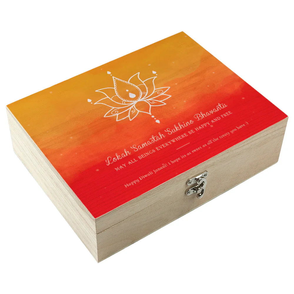Personalised Diwali Lotus Keepsake Box - Shop Keepsake Boxes At Gift Moments - 2