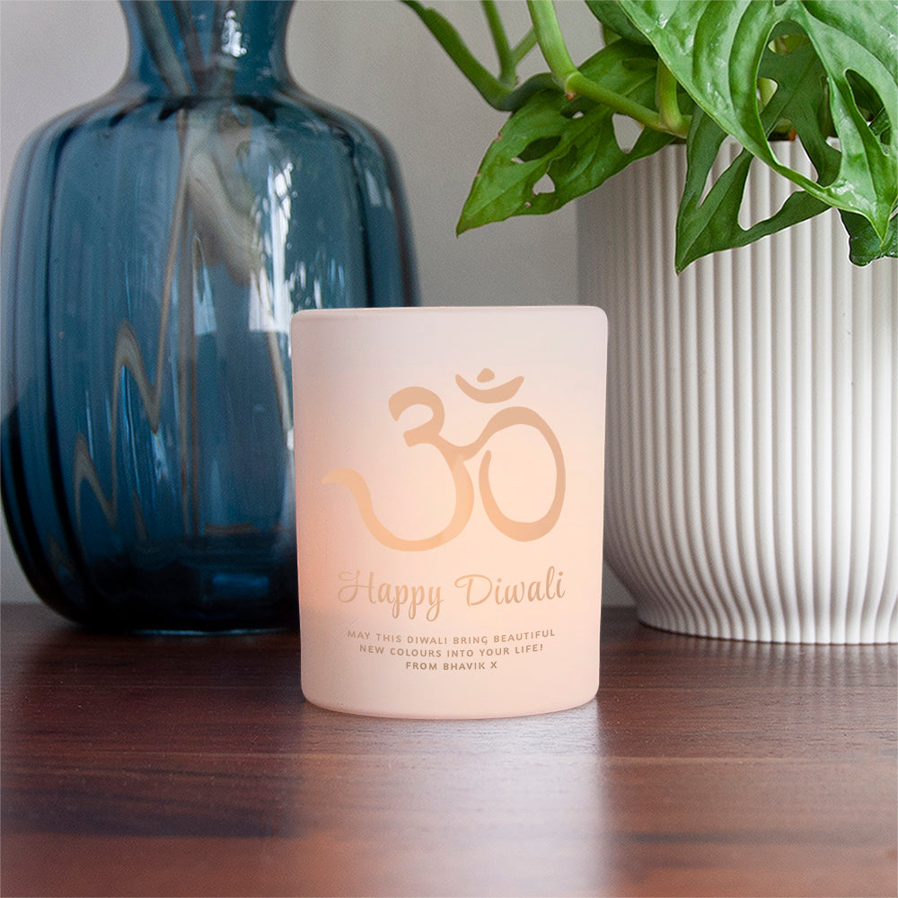 Personalised Diwali Om Symbol Candle Holder - Shop Candle Holders At Gift Moments - 1