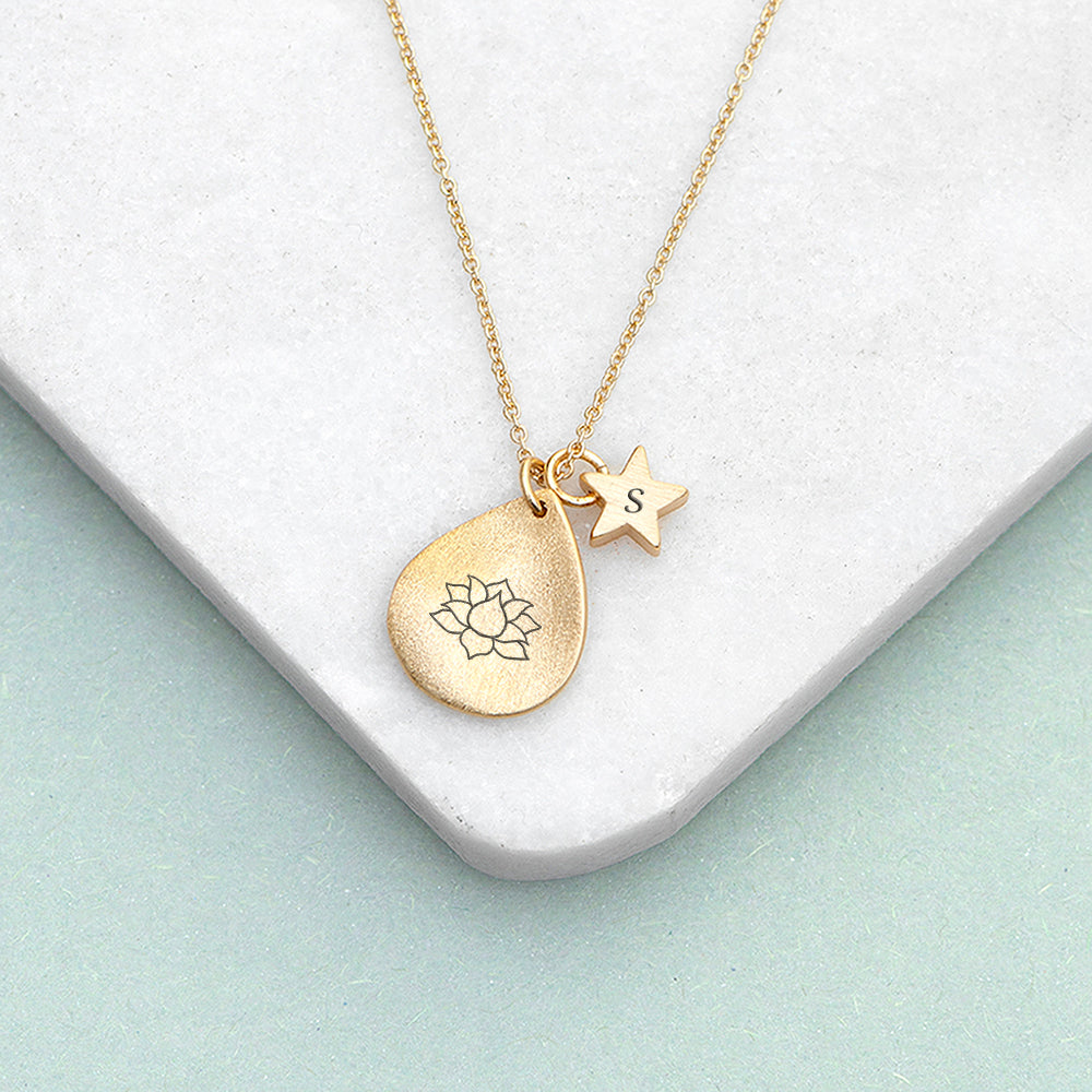 Personalised Diwali Petal Lotus Necklaces: 6 - Gold - Necklaces By Gift Moments
