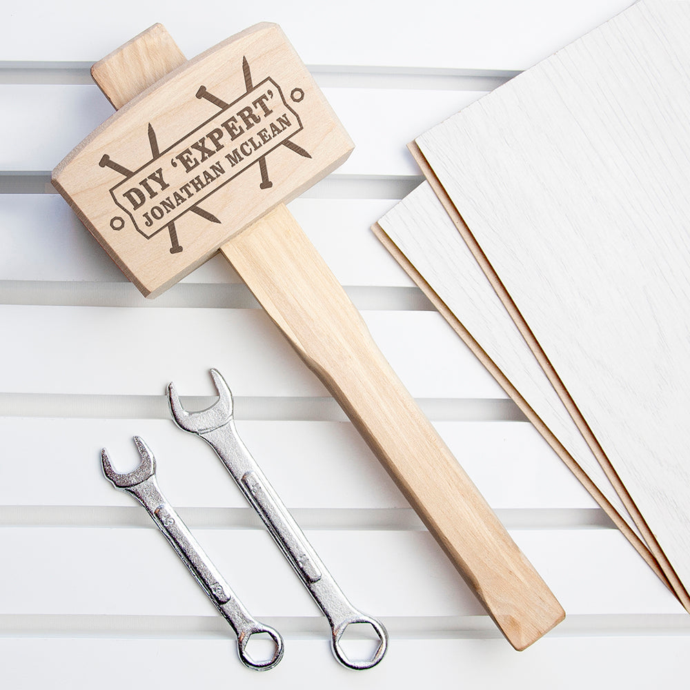 Personalised DIY ’Expert’ Wooden Mallet: 2 - Tools & Storage By Gift Moments