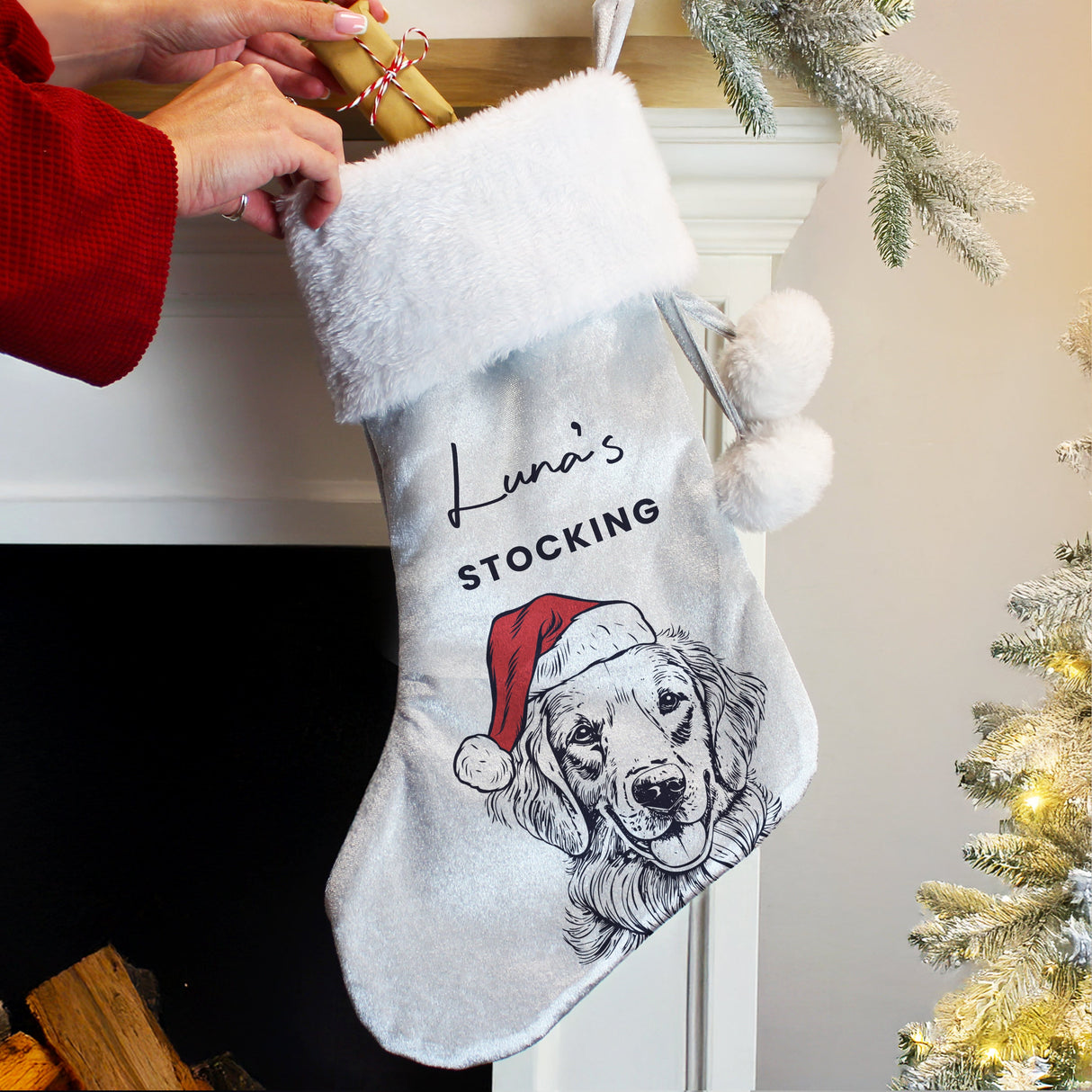 Personalised Dog Breed Christmas Stocking: 2 - Christmas Stockings By Gift Moments