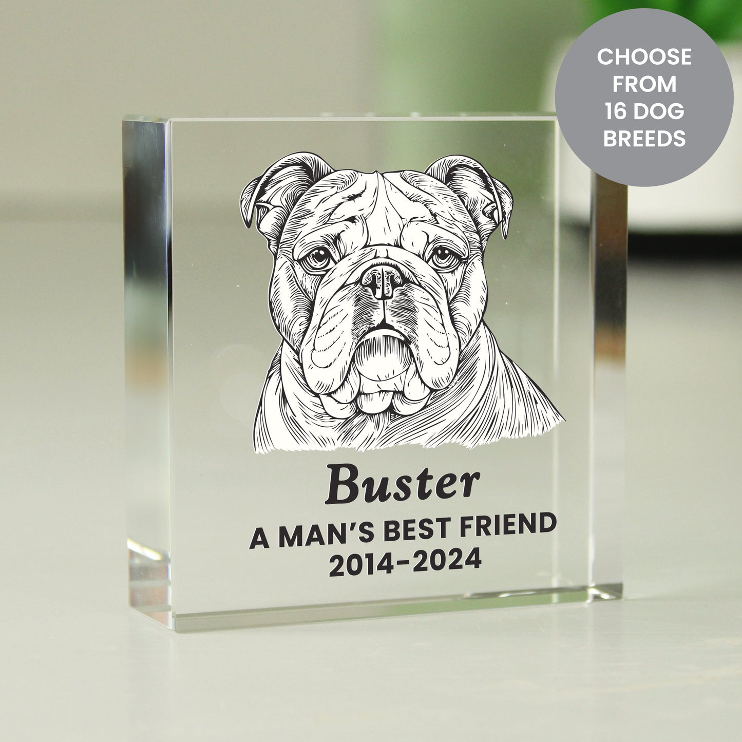 Personalised Dog Breed Crystal Ornament: 3 - Crystal Tokens By Gift Moments