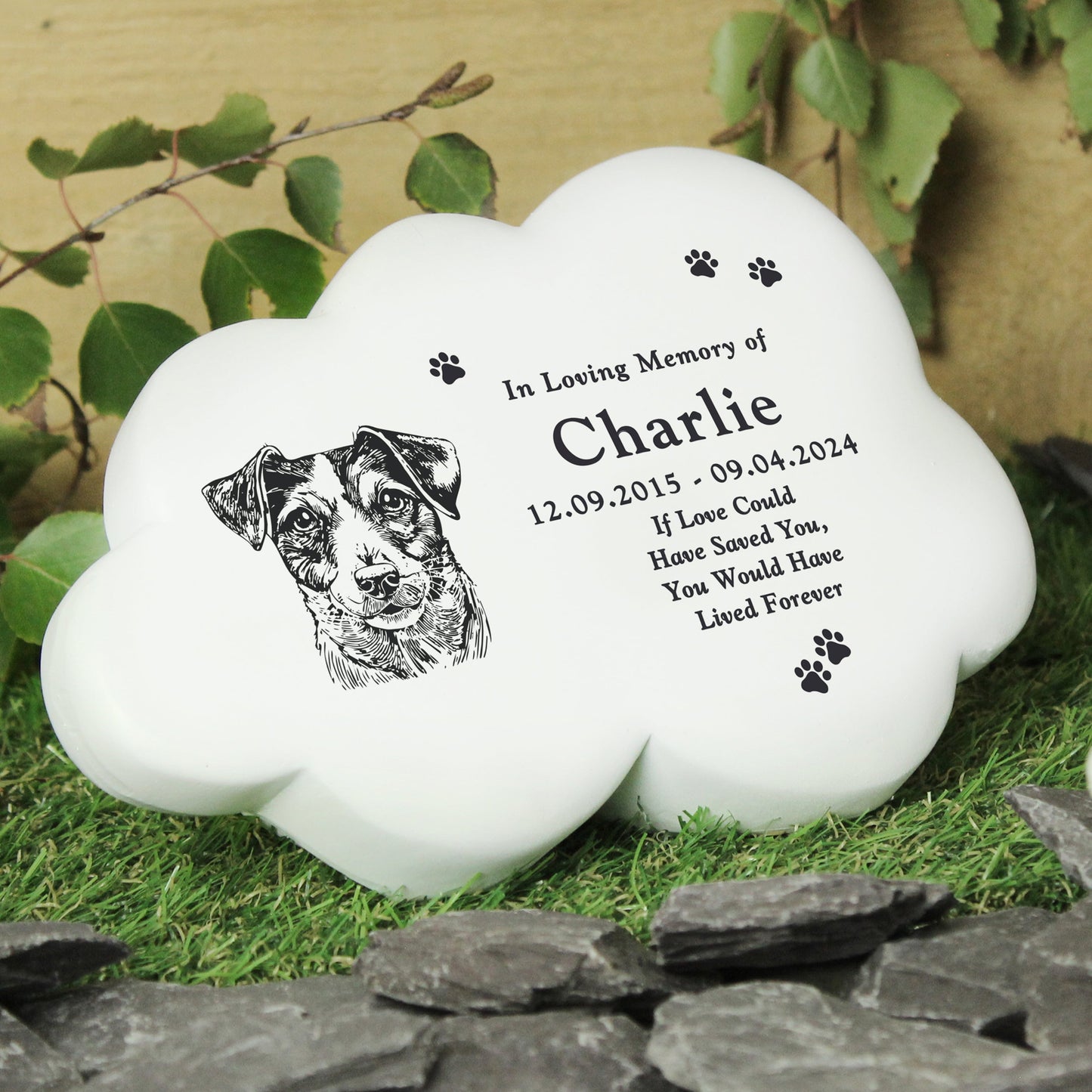 Personalised Dog Breed Garden Memorial Cloud: 1 - Memorials By Gift Moments