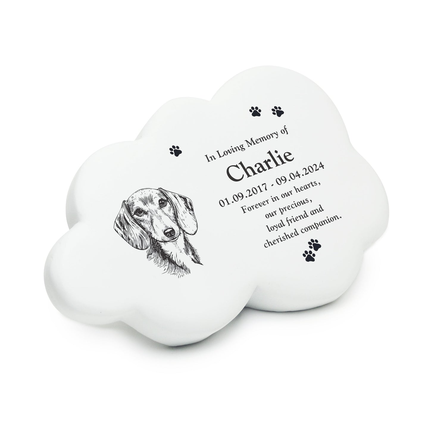 Personalised Dog Breed Garden Memorial Cloud: 6 - Memorials By Gift Moments