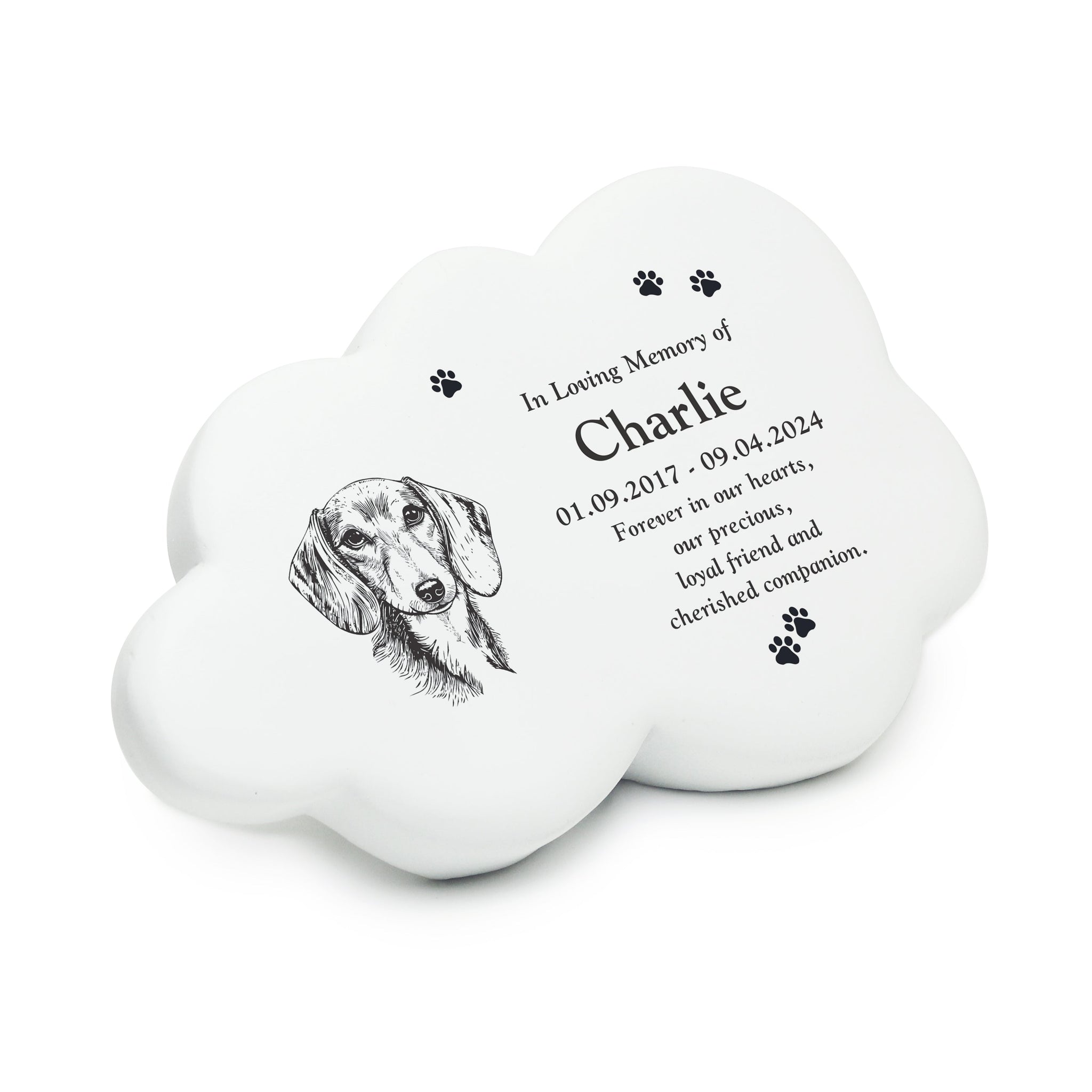 Personalised Dog Breed Garden Memorial Cloud: 6 - Memorials By Gift Moments