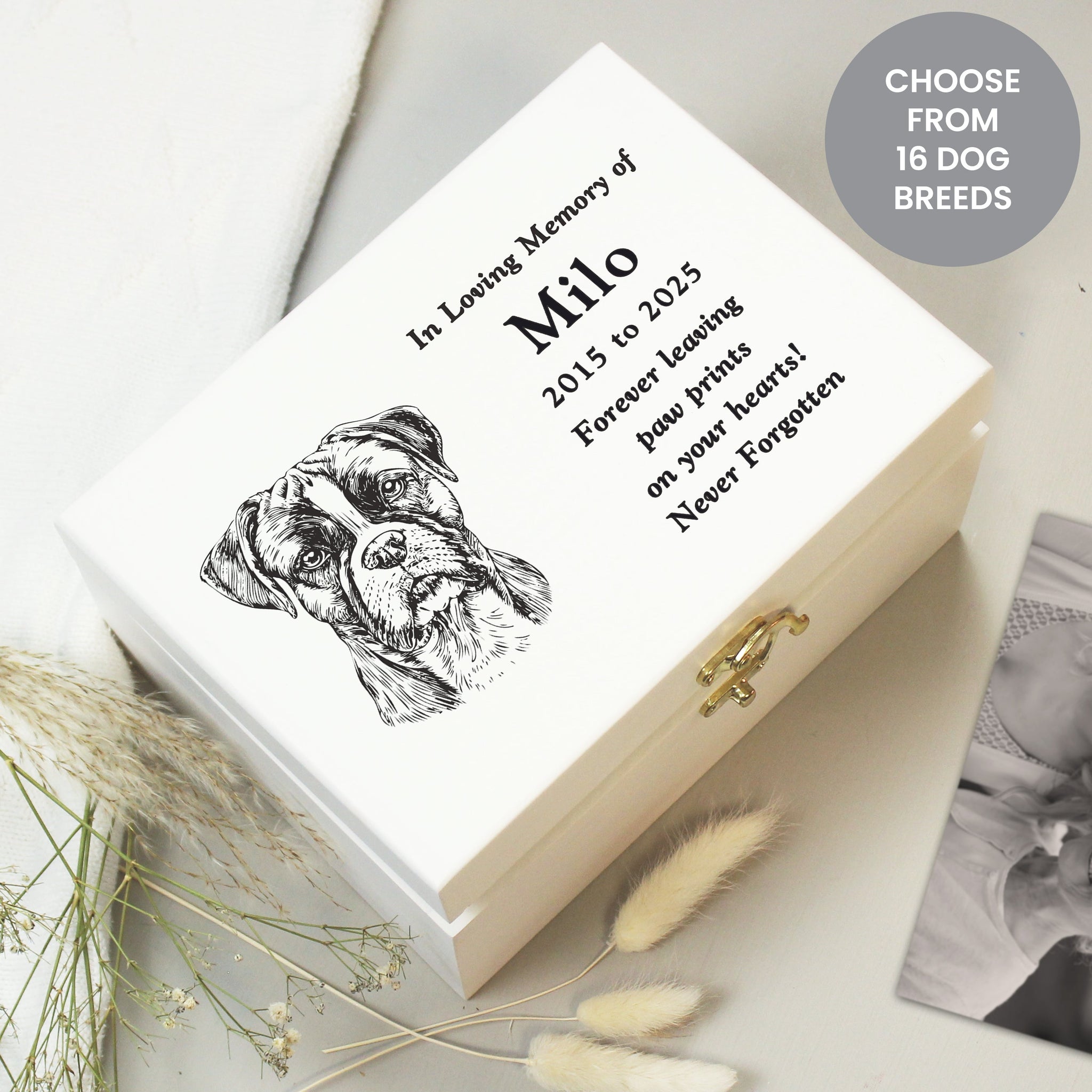 Personalised Dog Breed Memorial Keepsake Box: 2 - Keepsake Boxes By Gift Moments