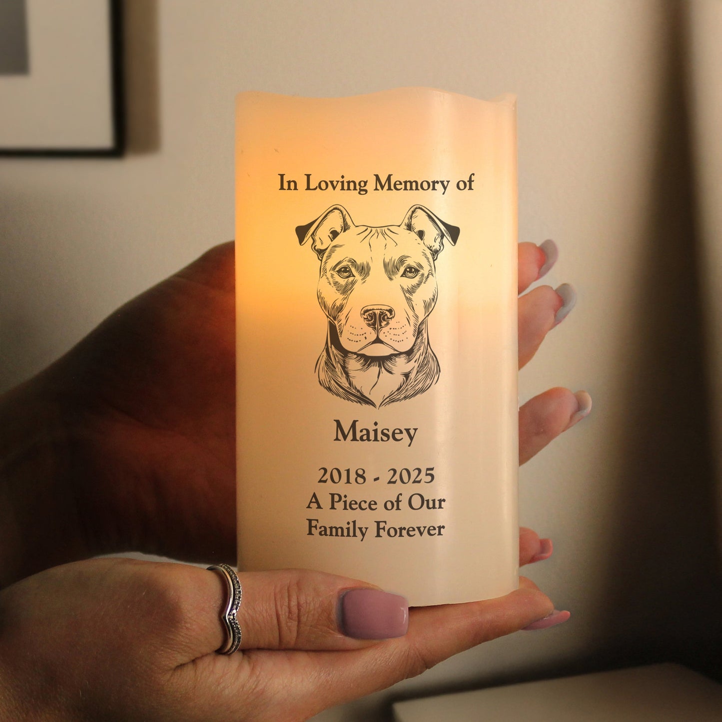 Personalised Dog Breed Memorial LED Candle: 1 - LED Lighting By Gift Moments