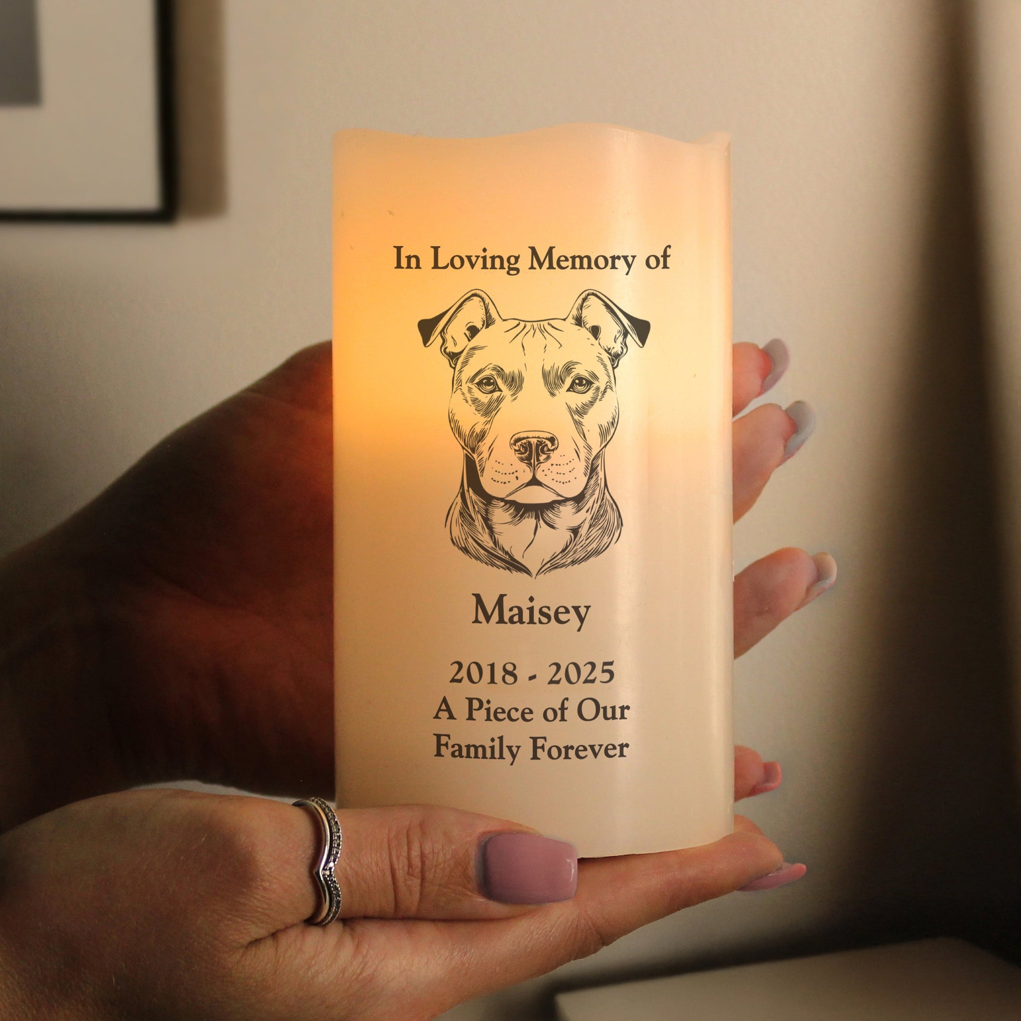Personalised Dog Breed Memorial LED Candle: 1 - LED Lighting By Gift Moments