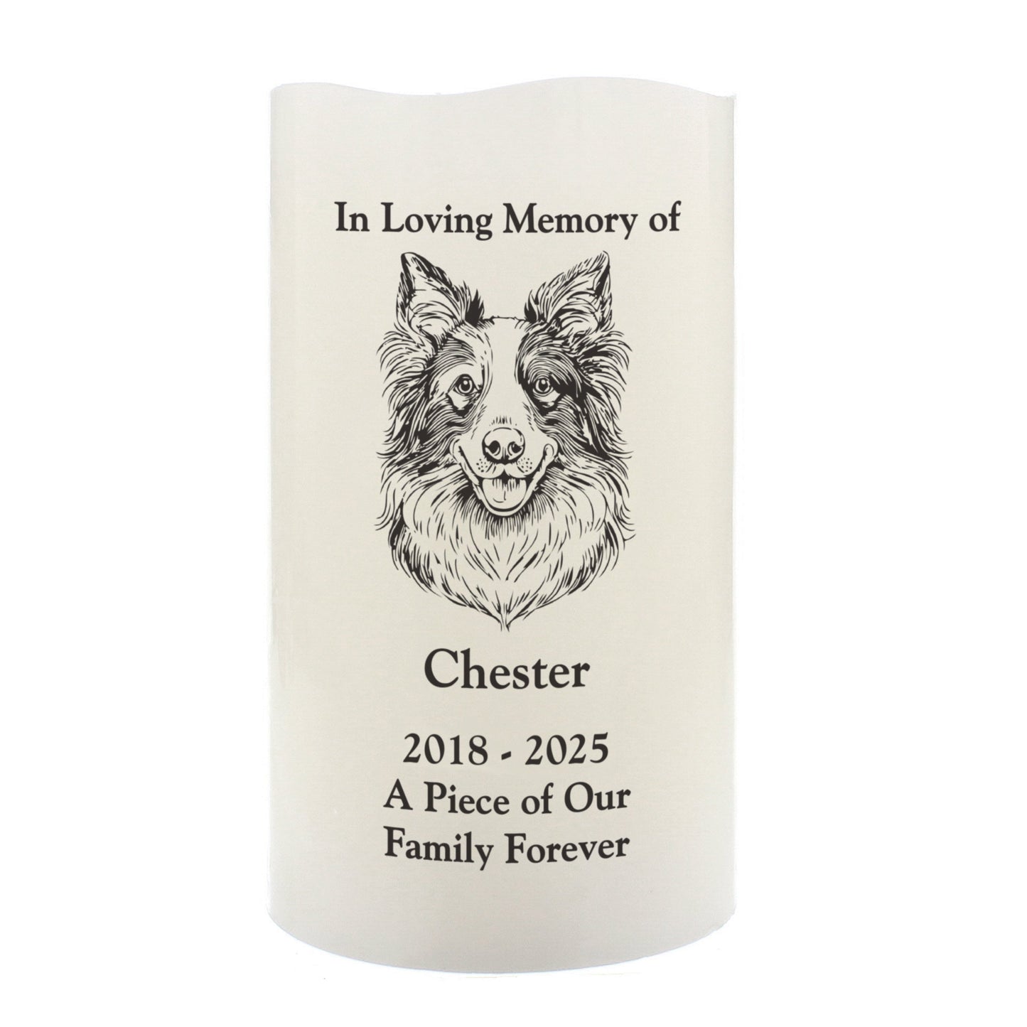 Personalised Dog Breed Memorial LED Candle: 5 - LED Lighting By Gift Moments