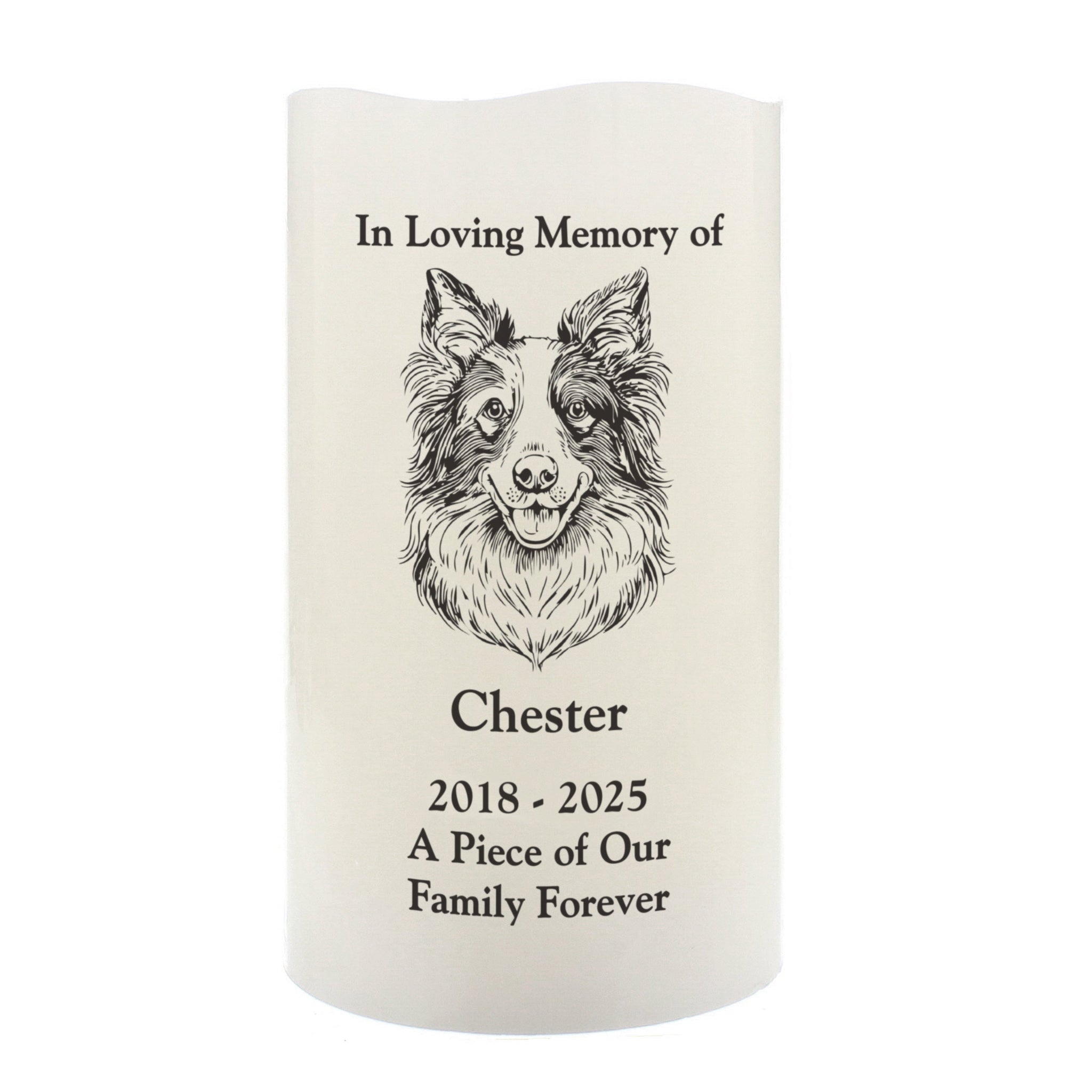 Personalised Dog Breed Memorial LED Candle: 5 - LED Lighting By Gift Moments