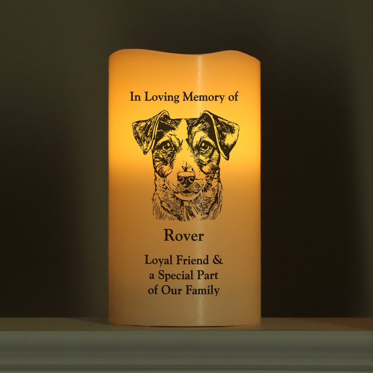 Personalised Dog Breed Memorial LED Candle: 4 - LED Lighting By Gift Moments