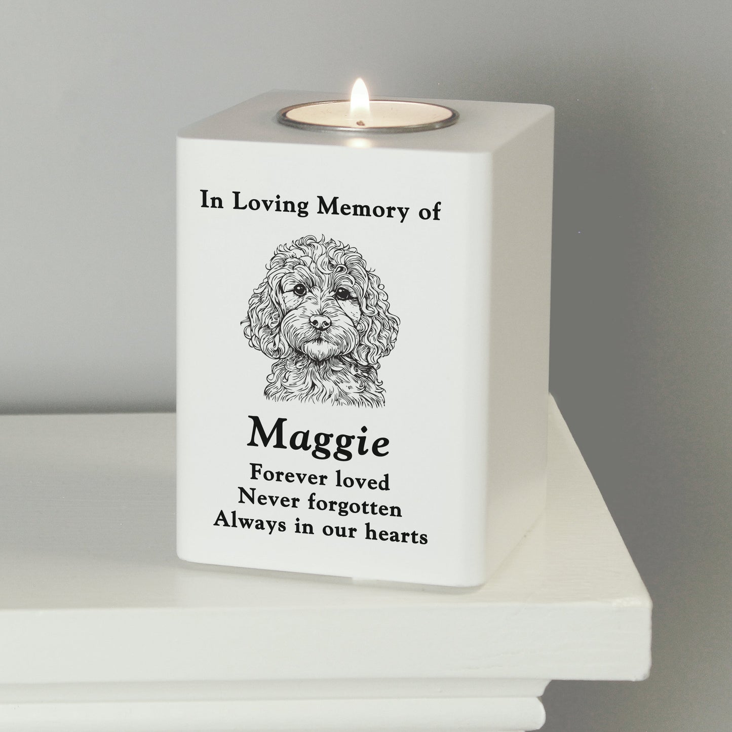 Personalised Dog Breed Memorial Tealight Holder: 3 - Candle Holders By Gift Moments